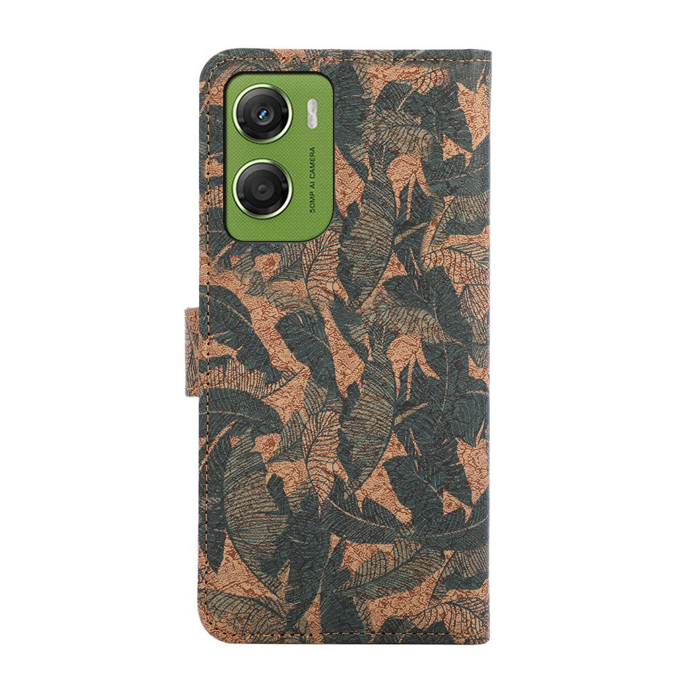 For Motorola Edge 70 5G Leather Wallet Case Bohemian-style TPU PU Phone Cover with Stand - Autumn Leaves