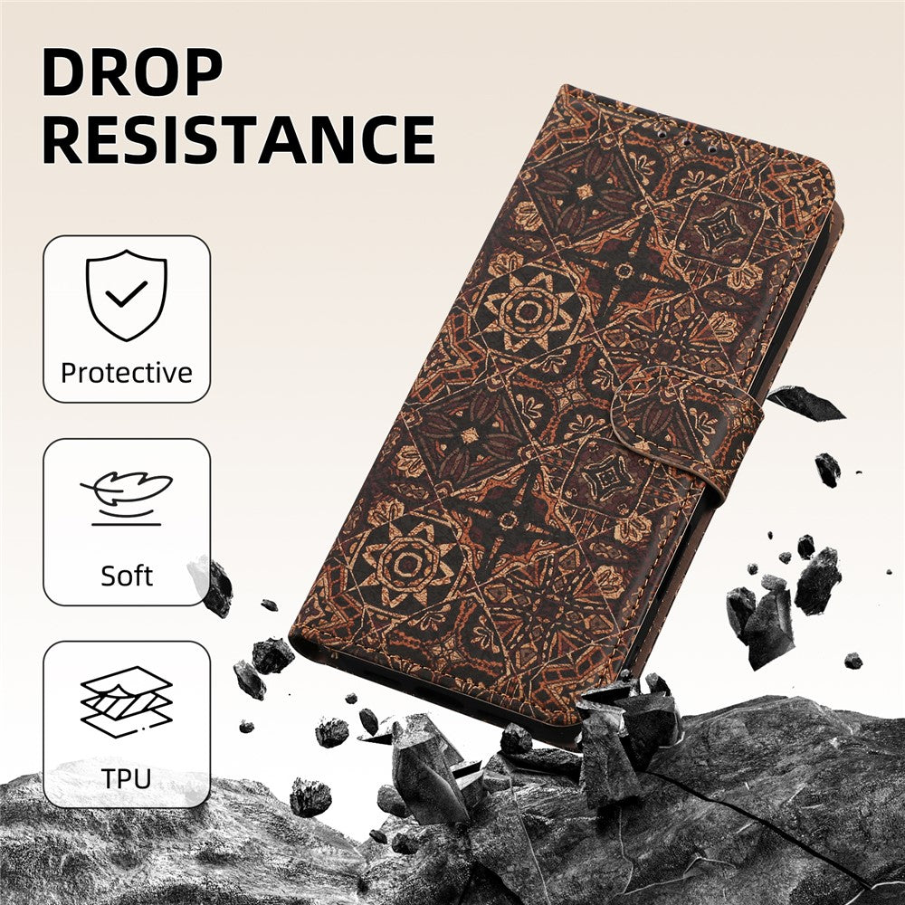 For Motorola Edge 70 5G Leather Wallet Case Bohemian-style TPU PU Phone Cover with Stand - Starry Sky