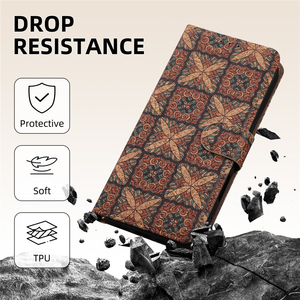 For Motorola Edge 70 5G Leather Wallet Case Bohemian-style TPU PU Phone Cover with Stand - Hearts