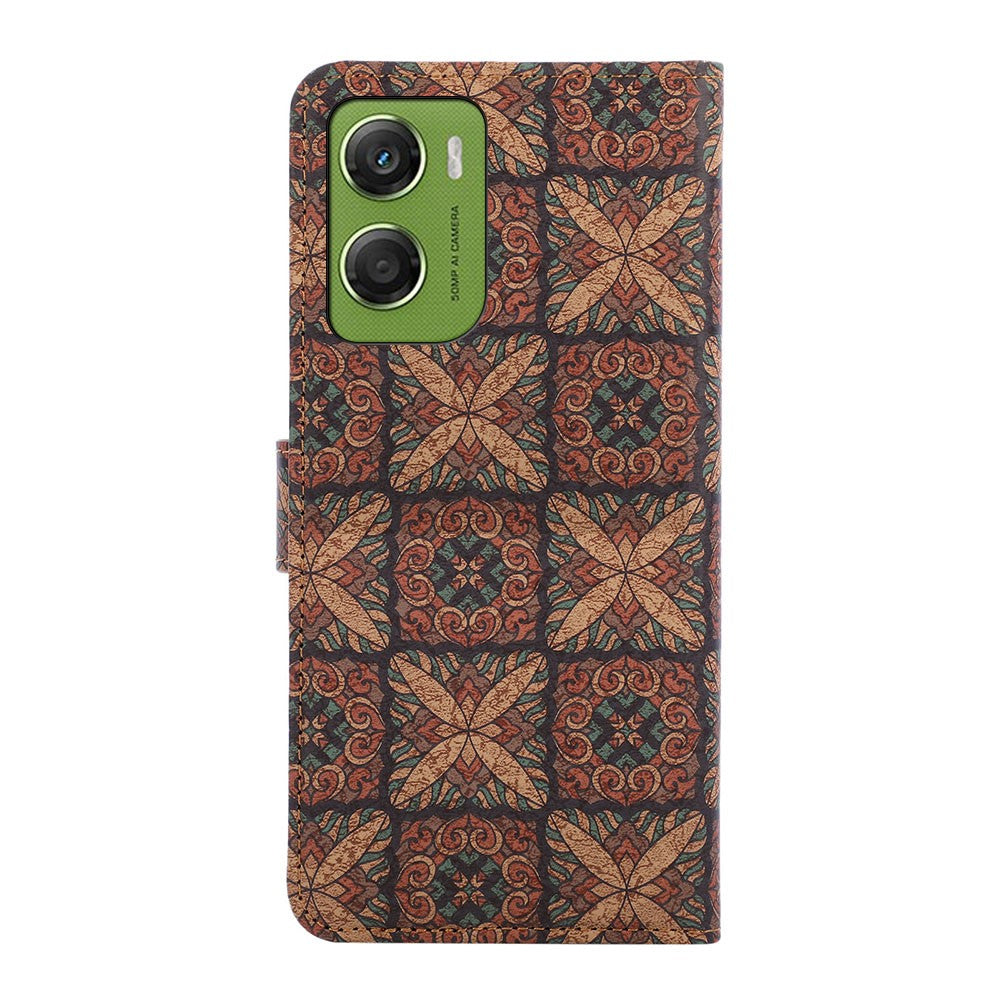 For Motorola Edge 70 5G Leather Wallet Case Bohemian-style TPU PU Phone Cover with Stand - Hearts