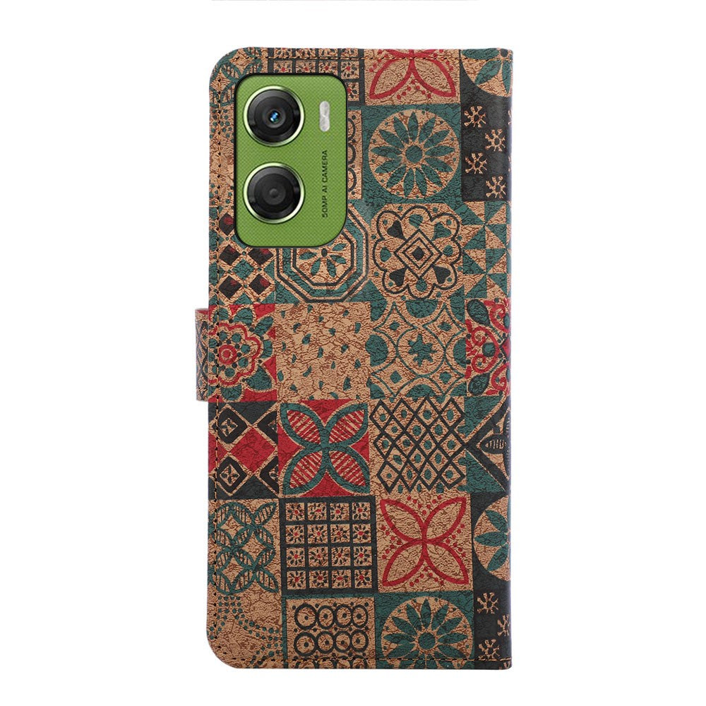 For Motorola Edge 70 5G Leather Wallet Case Bohemian-style TPU PU Phone Cover with Stand - Petals
