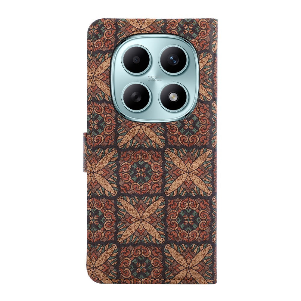 For Xiaomi Poco M8 5G / Redmi Note 15 5G (Global) Leather Wallet Case Bohemian-style TPU PU Phone Cover with Stand - Hearts