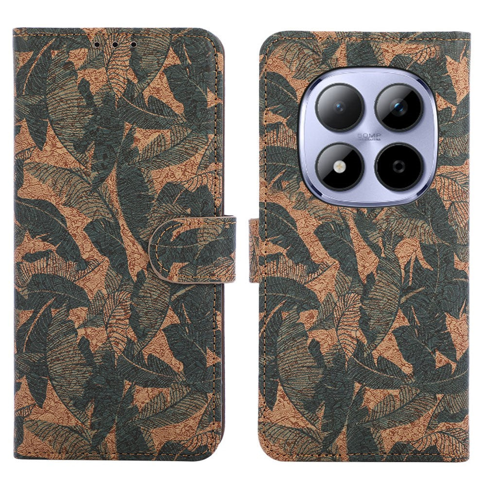For Xiaomi Redmi Note 15 Pro 5G (Global) Leather Wallet Case Bohemian-style TPU PU Phone Cover with Stand - Autumn Leaves