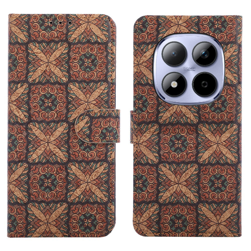 For Xiaomi Redmi Note 15 Pro 5G (Global) Leather Wallet Case Bohemian-style TPU PU Phone Cover with Stand - Hearts