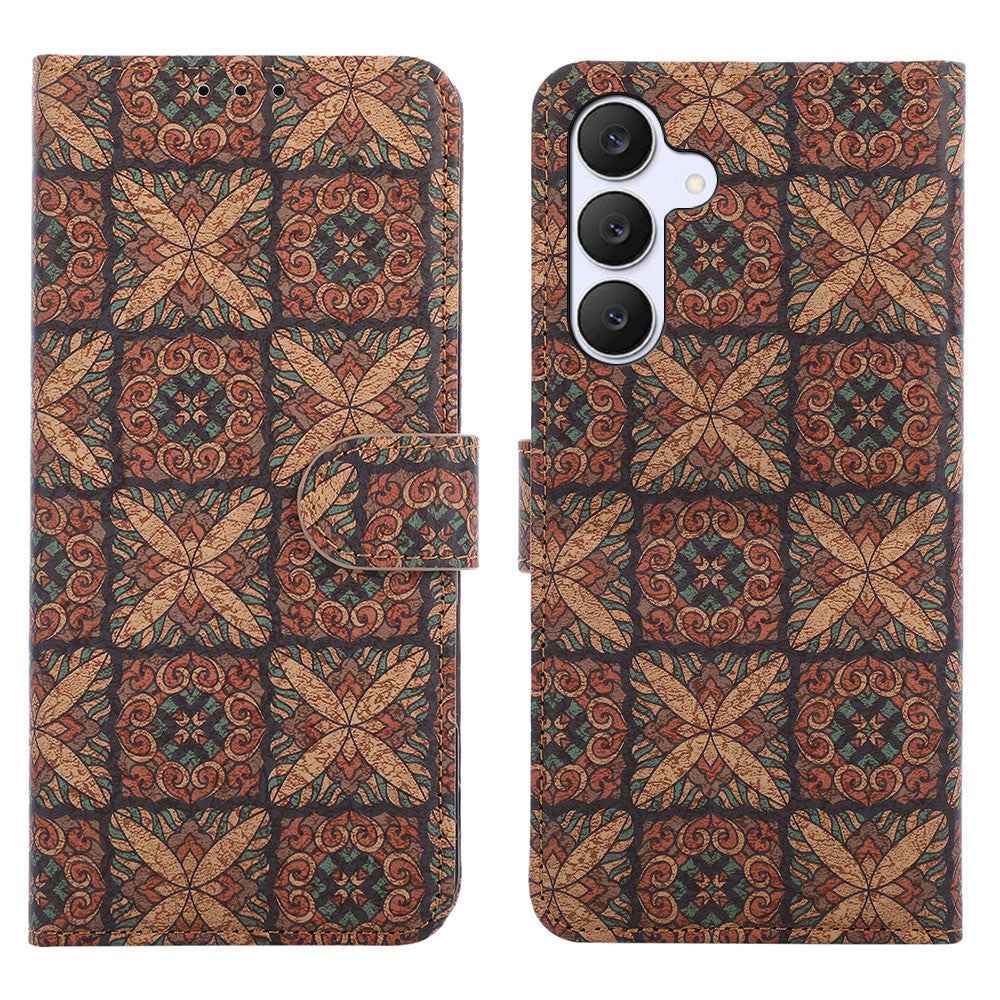 For Samsung Galaxy A57 5G Leather Wallet Case Bohemian-style TPU PU Phone Cover with Stand - Hearts