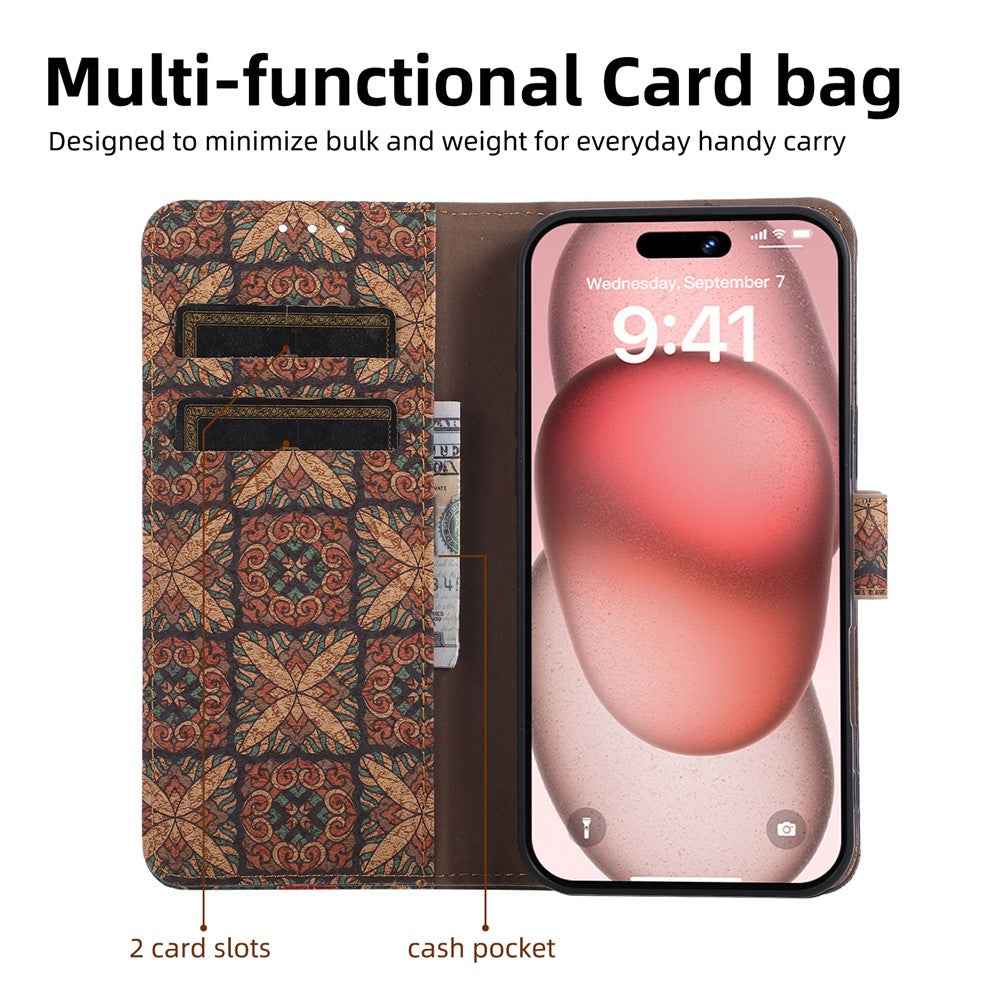 For Samsung Galaxy A57 5G Leather Wallet Case Bohemian-style TPU PU Phone Cover with Stand - Hearts