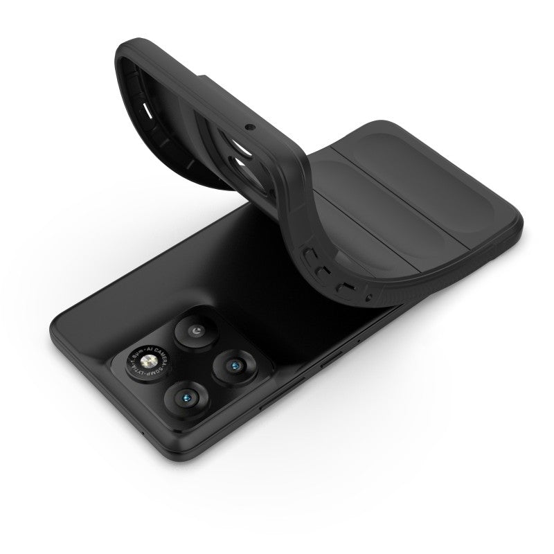 For Motorola Edge 70 5G TPU Case WANLONFENG HD Series Anti Slip Phone Cover with Tempered Glass - Black