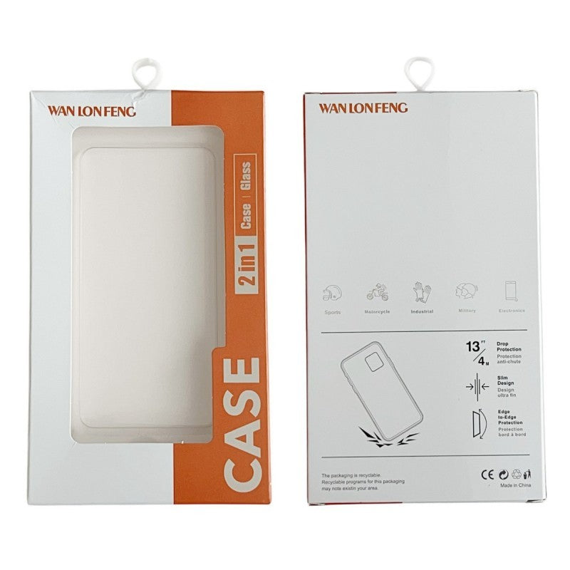 For Motorola Edge 70 5G TPU Case WANLONFENG HD Series Anti Slip Phone Cover with Tempered Glass - Red