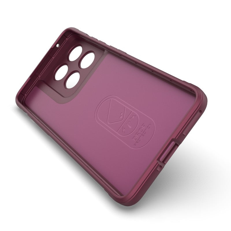 For Motorola Edge 70 5G TPU Case WANLONFENG HD Series Anti Slip Phone Cover with Tempered Glass - Wine Red