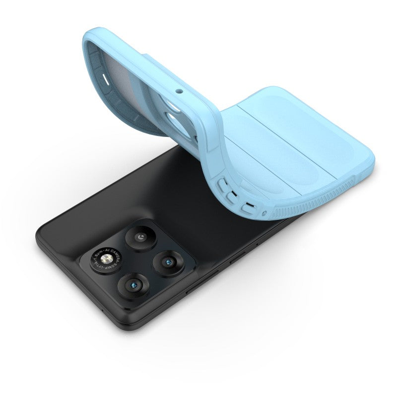 For Motorola Edge 70 5G TPU Case WANLONFENG HD Series Anti Slip Phone Cover with Tempered Glass - Baby Blue