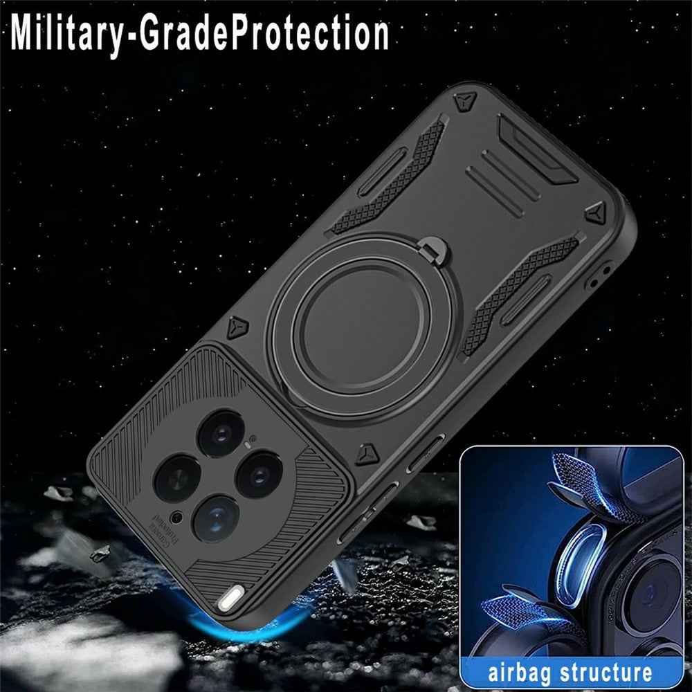 For vivo X300 Pro 5G Magnetic Case Shockproof TPU + PC Phone Back Cover with Kickstand - Blue