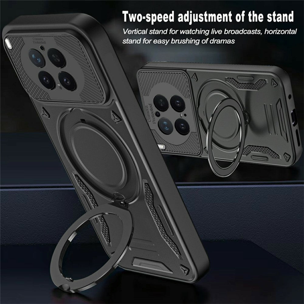 For vivo X300 Pro 5G Magnetic Case Shockproof TPU + PC Phone Back Cover with Kickstand - Green