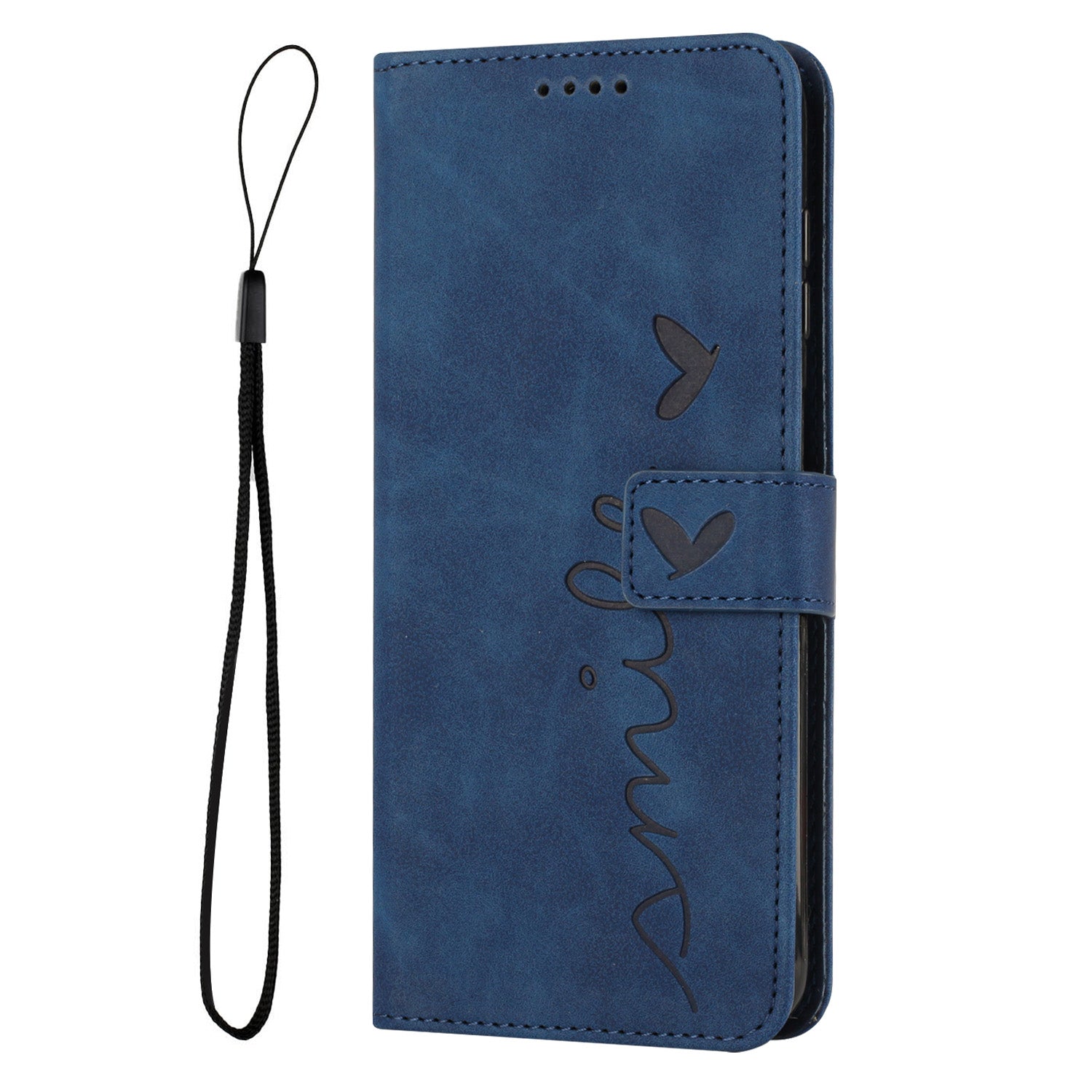 For Xiaomi Redmi Note 15 Pro 4G (Global) Stand Case PU Leather Phone Cover Imprinted Heart Pattern - Blue