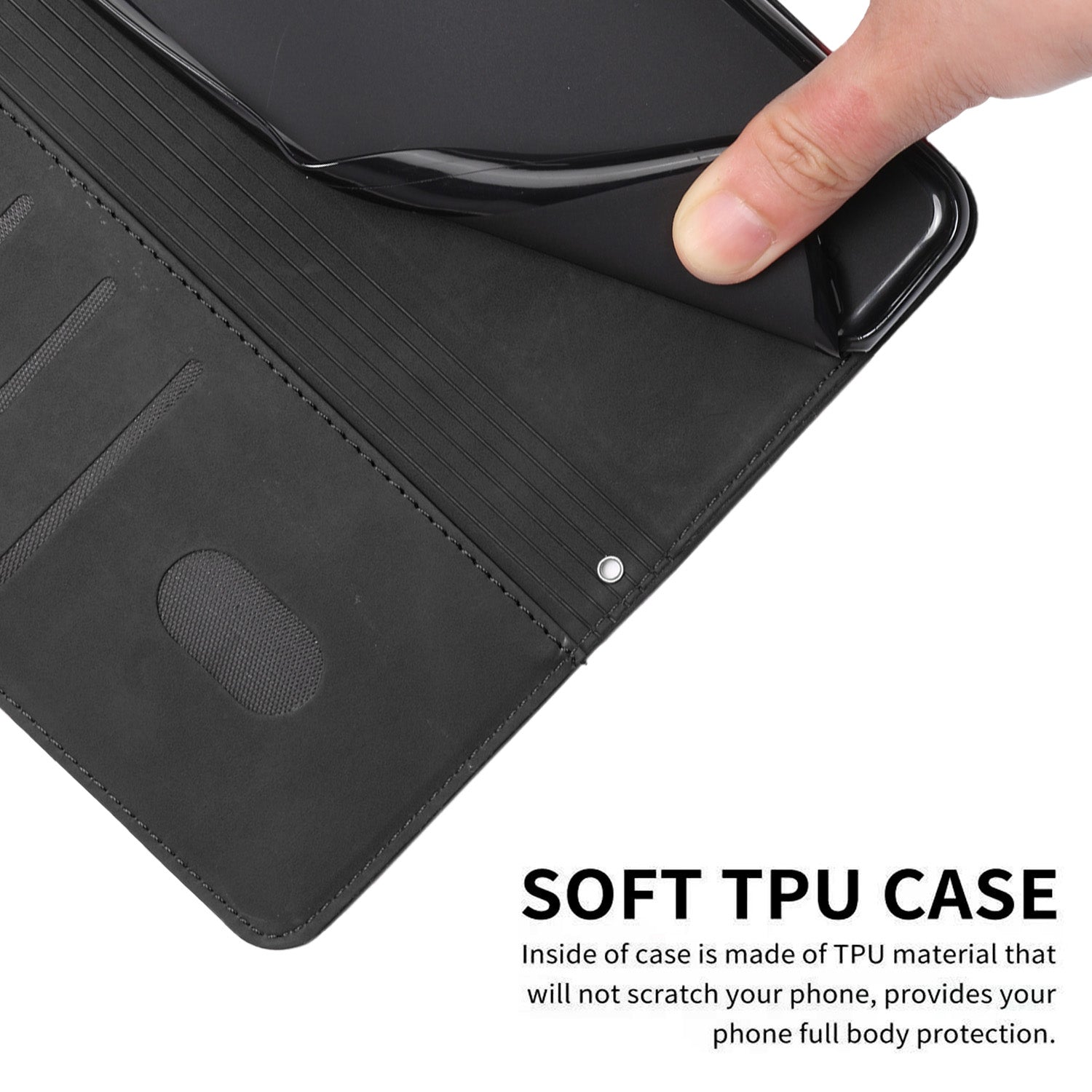 For Motorola Edge 70 5G Stand Case PU Leather Phone Cover Imprinted Heart Pattern - Black