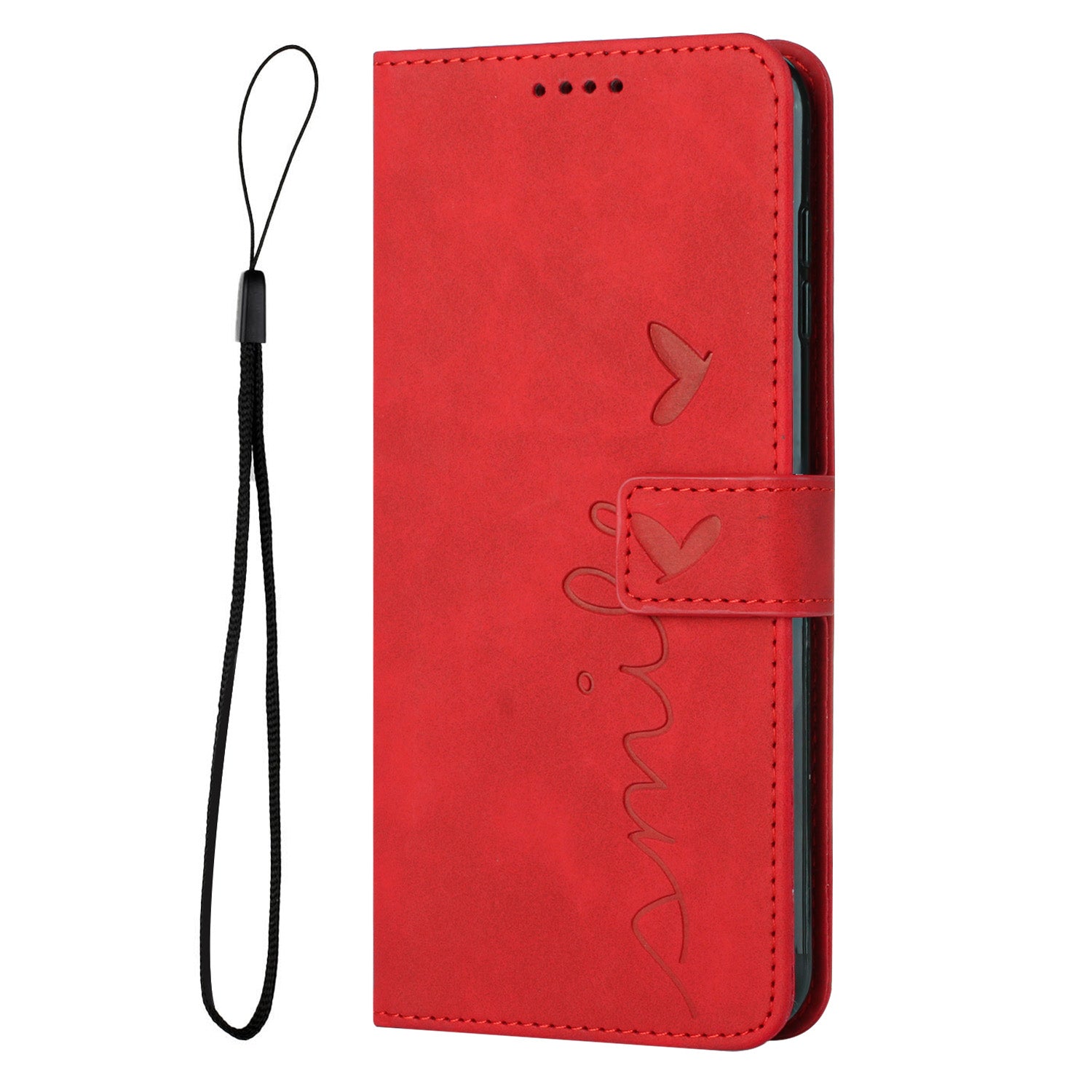 For Motorola Moto G57 Power 5G / Motorola Moto G67 Power 5G / Motorola Moto G100 5G (2025) / Motorola Moto G57 5G Stand Case PU Leather Phone Cover Imprinted Heart Pattern - Red