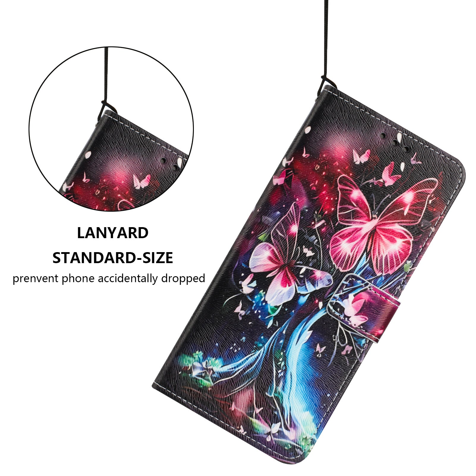 For Motorola Moto G57 Power 5G / Motorola Moto G57 5G / Motorola Moto G100 5G (2025) / Motorola Moto G67 Power 5G Wallet Case Pattern Printing PU Leather Phone Cover with Lanyard - Butterfly Tree