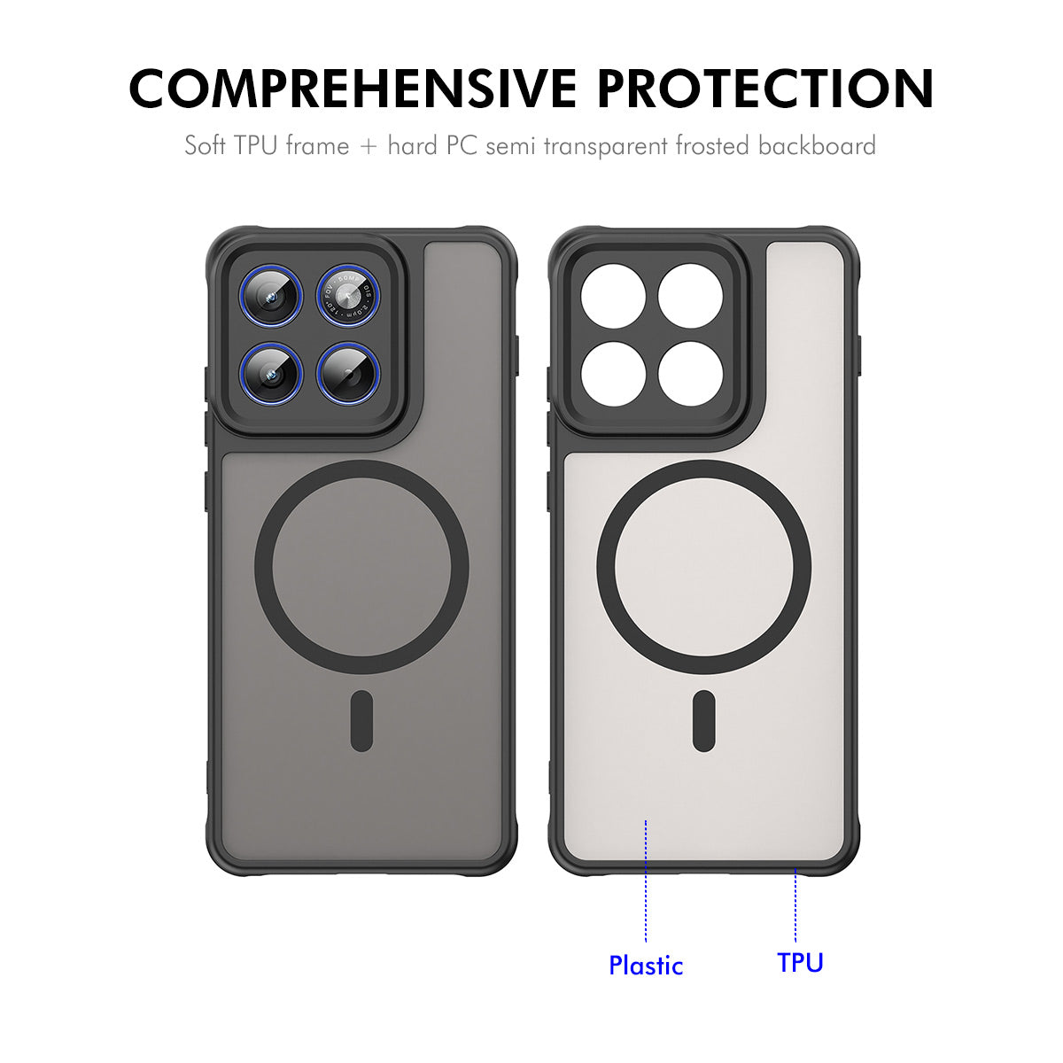 For Motorola Edge 70 5G ENKAY HAT PRINCE Magnetic Case with 9H Tempered Glass PC TPU Matte Phone Cover - Blue