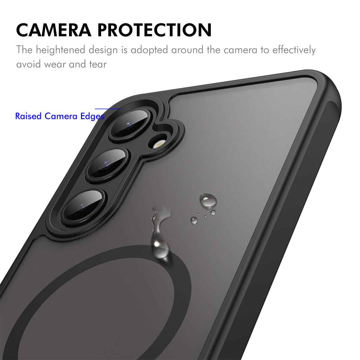 For Samsung Galaxy A57 5G ENKAY HAT PRINCE Magnetic Case with 9H Tempered Glass PC TPU Matte Phone Cover - Black