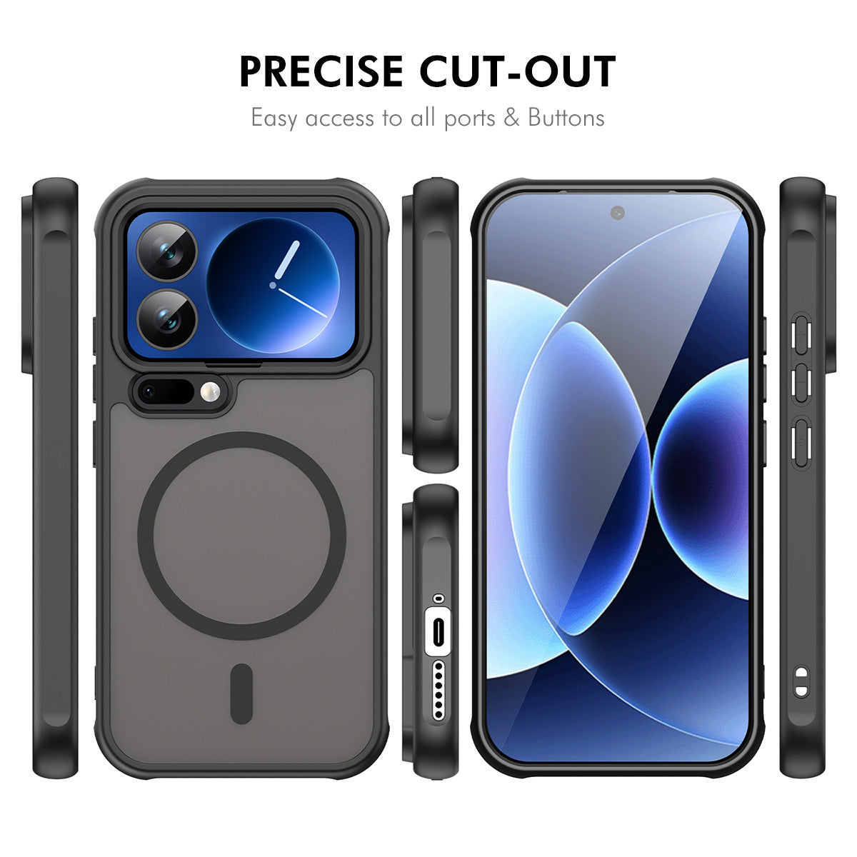 For Xiaomi 17 Pro Max ENKAY HAT PRINCE Magnetic Case with Tempered Glass Support Ultrasonic Unlocking PC TPU Matte Phone Cover - Purple