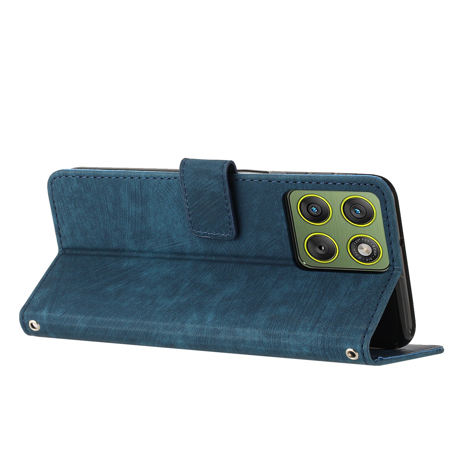 For Motorola Edge 70 5G Stand Case Imprinted Lines Leather Phone Cover - Sapphire