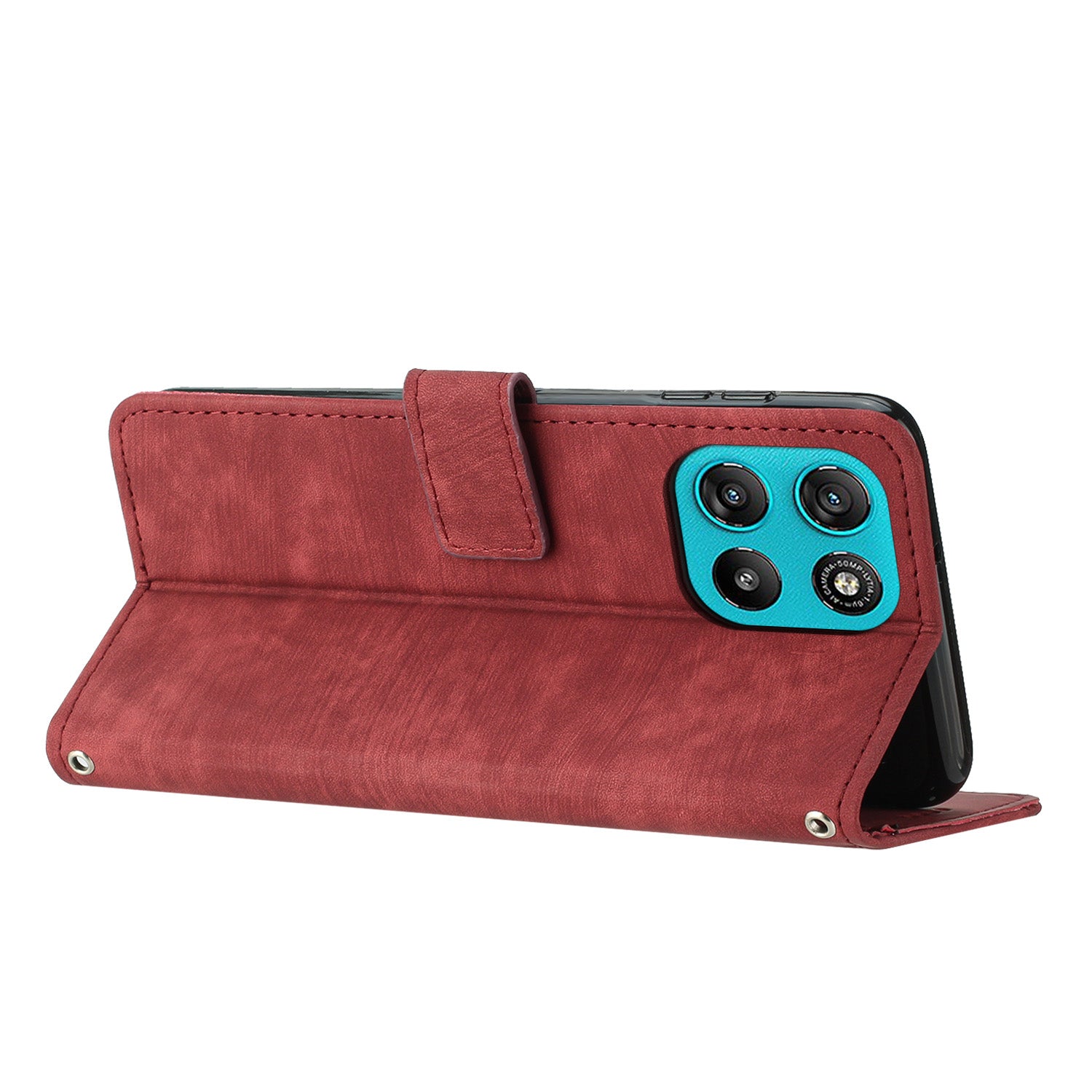 For Motorola Moto G57 Power 5G / Motorola Moto G57 5G / Motorola Moto G100 5G (2025) / Motorola Moto G67 Power 5G Stand Case Imprinted Lines Leather Phone Cover - Red
