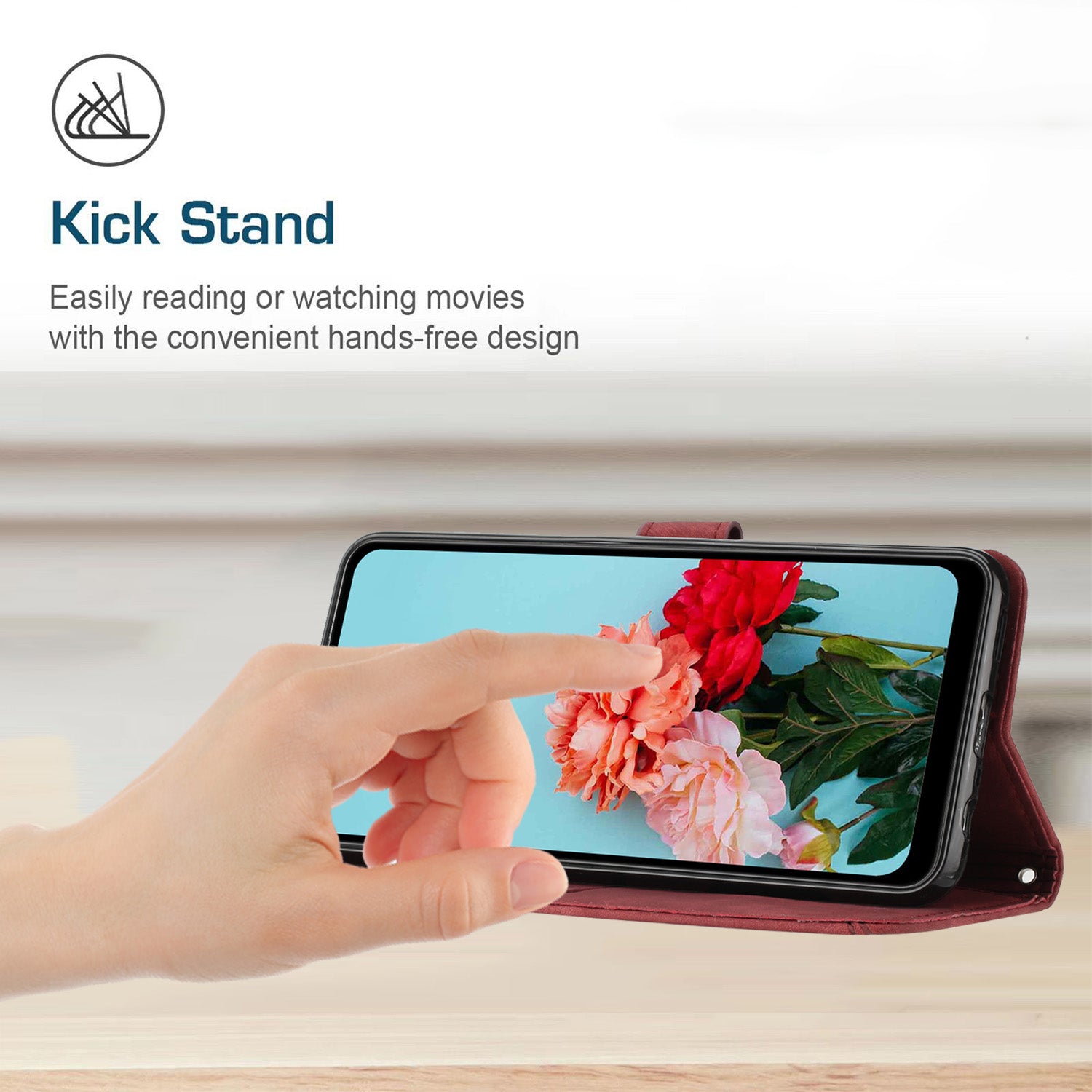 For Motorola Moto G57 Power 5G / Motorola Moto G57 5G / Motorola Moto G100 5G (2025) / Motorola Moto G67 Power 5G Stand Case Imprinted Lines Leather Phone Cover - Red
