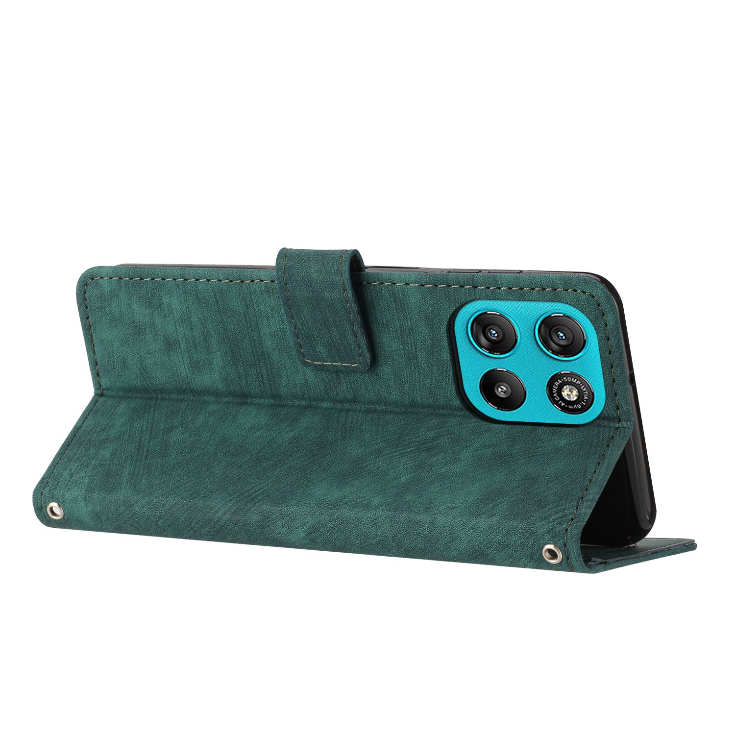 For Motorola Moto G57 Power 5G / Motorola Moto G57 5G / Motorola Moto G100 5G (2025) / Motorola Moto G67 Power 5G Stand Case Imprinted Lines Leather Phone Cover - Green