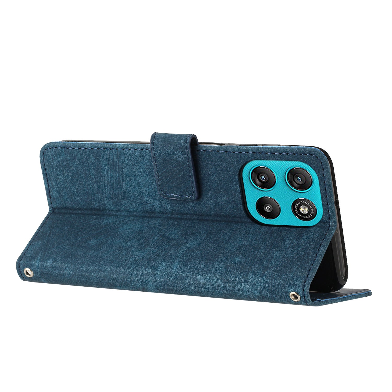 For Motorola Moto G57 Power 5G / Motorola Moto G57 5G / Motorola Moto G100 5G (2025) / Motorola Moto G67 Power 5G Stand Case Imprinted Lines Leather Phone Cover - Sapphire