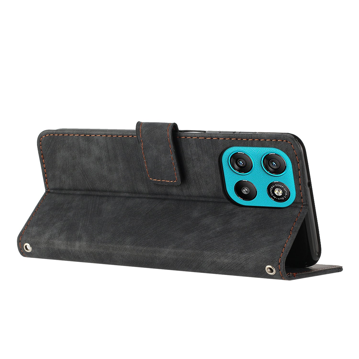 For Motorola Moto G57 Power 5G / Motorola Moto G57 5G / Motorola Moto G100 5G (2025) / Motorola Moto G67 Power 5G Stand Case Imprinted Lines Leather Phone Cover - Black