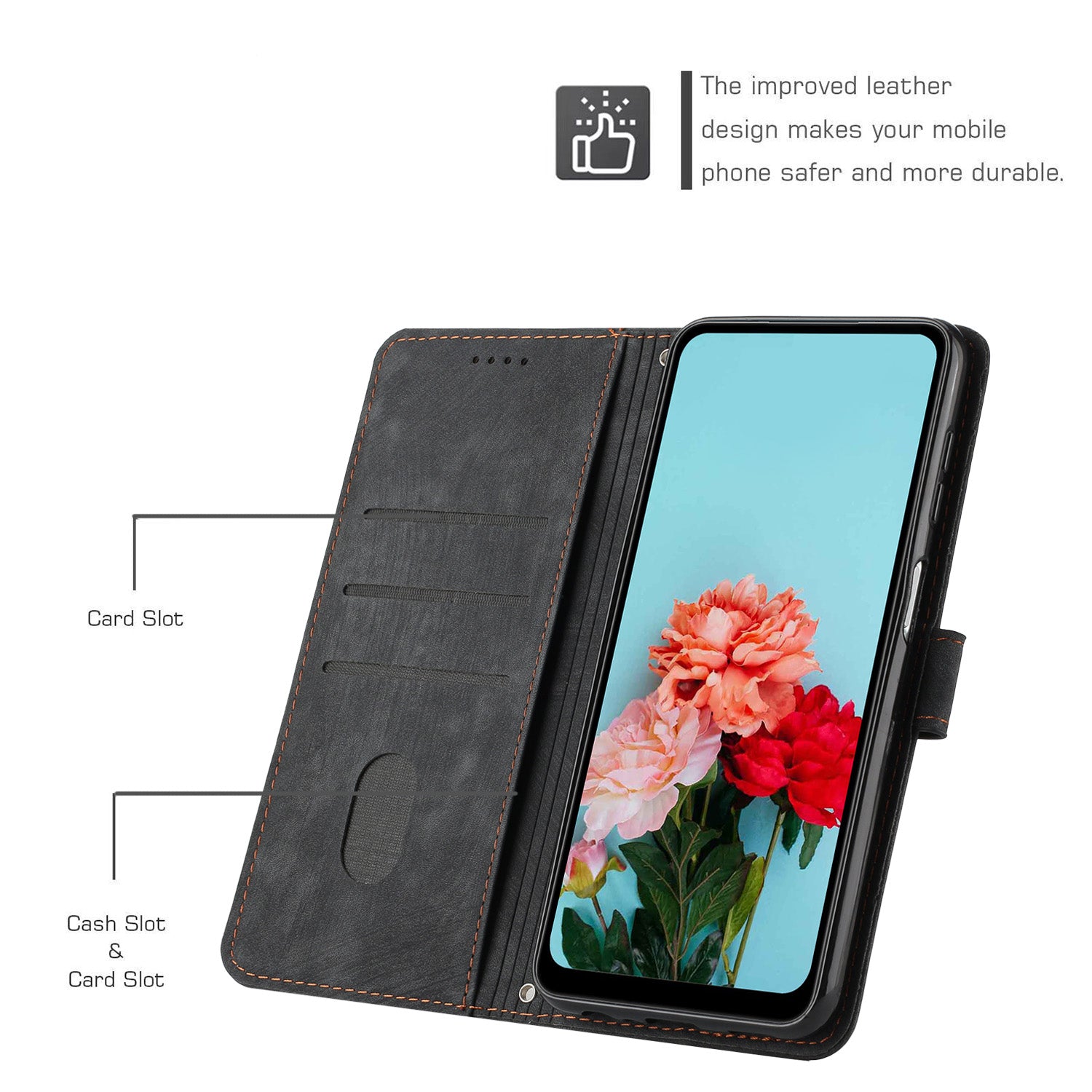 For Motorola Moto G57 Power 5G / Motorola Moto G57 5G / Motorola Moto G100 5G (2025) / Motorola Moto G67 Power 5G Stand Case Imprinted Lines Leather Phone Cover - Black
