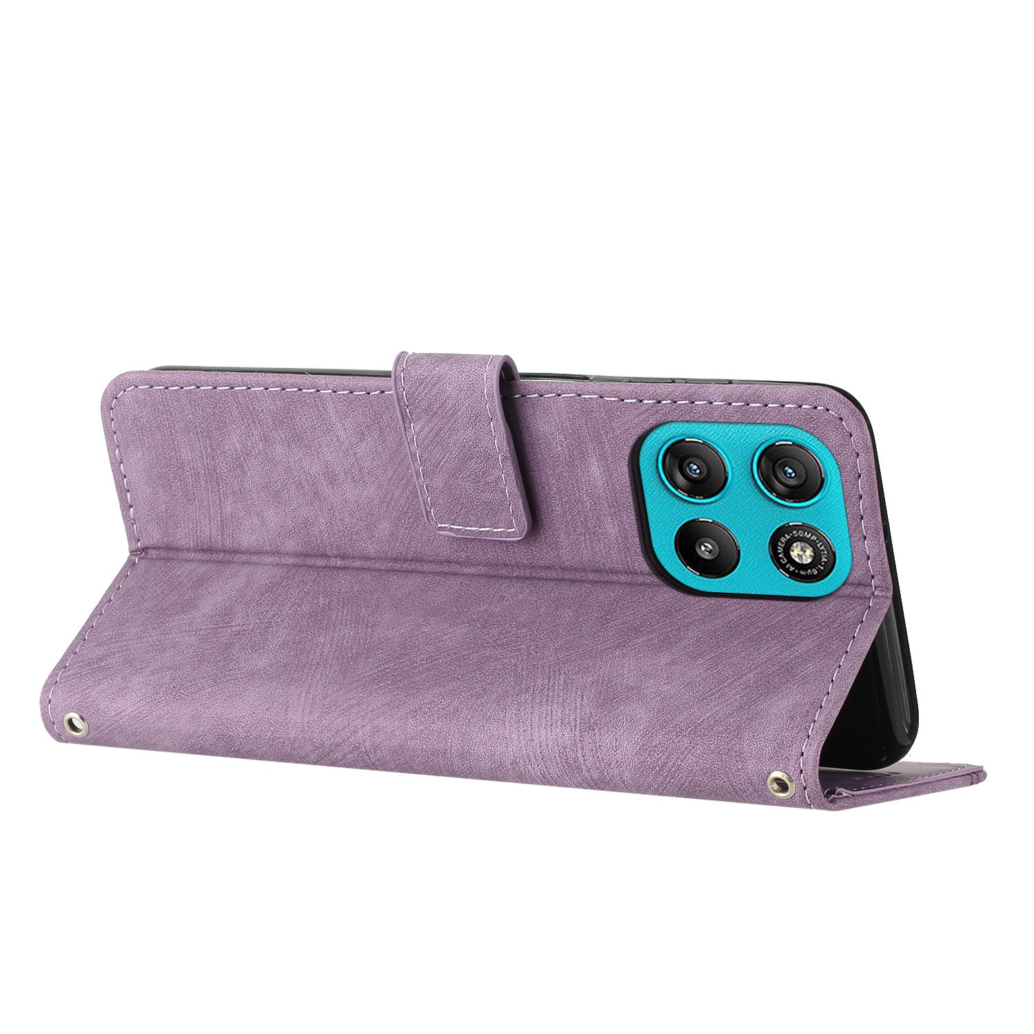 For Motorola Moto G57 Power 5G / Motorola Moto G57 5G / Motorola Moto G100 5G (2025) / Motorola Moto G67 Power 5G Stand Case Imprinted Lines Leather Phone Cover - Purple