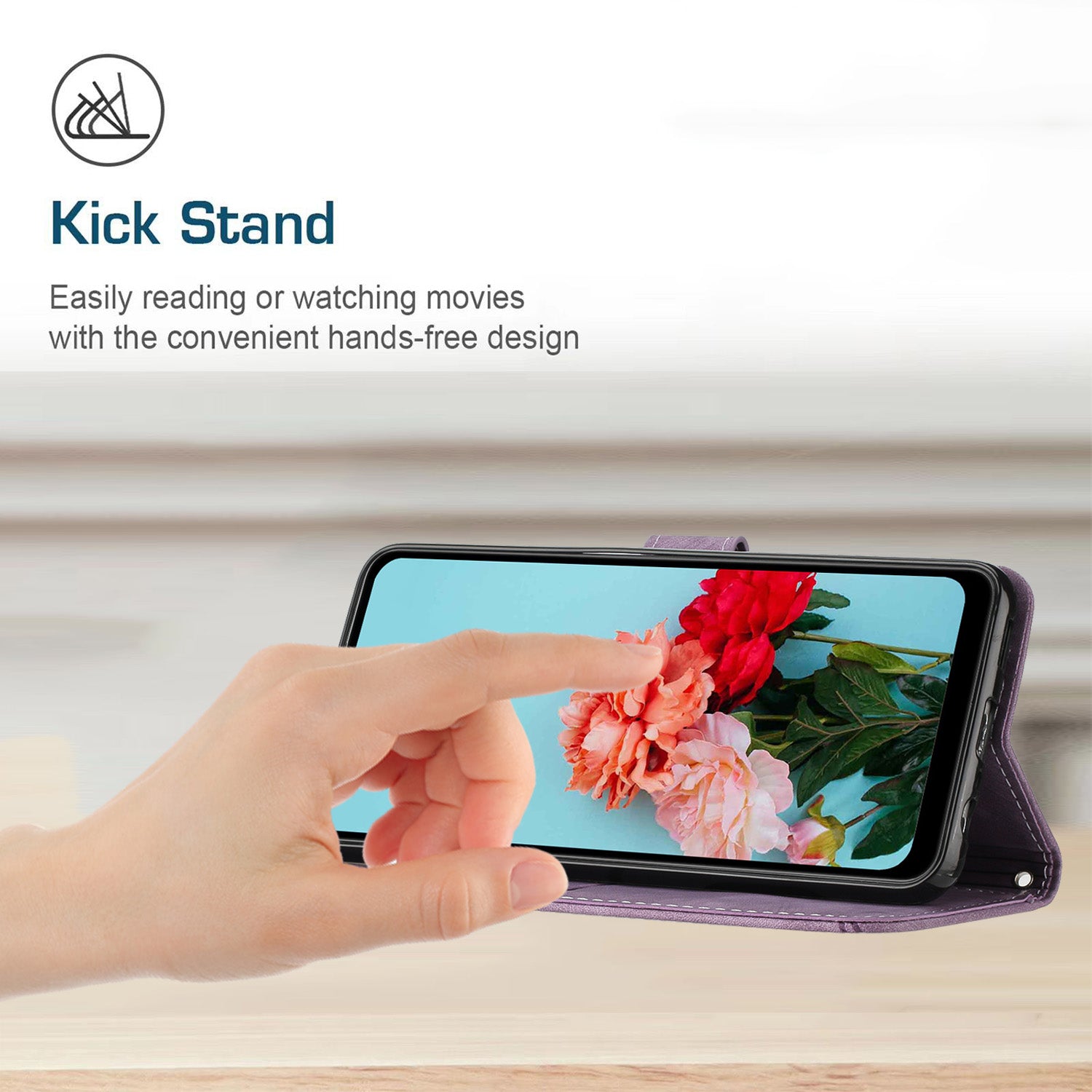 For Motorola Moto G57 Power 5G / Motorola Moto G57 5G / Motorola Moto G100 5G (2025) / Motorola Moto G67 Power 5G Stand Case Imprinted Lines Leather Phone Cover - Purple