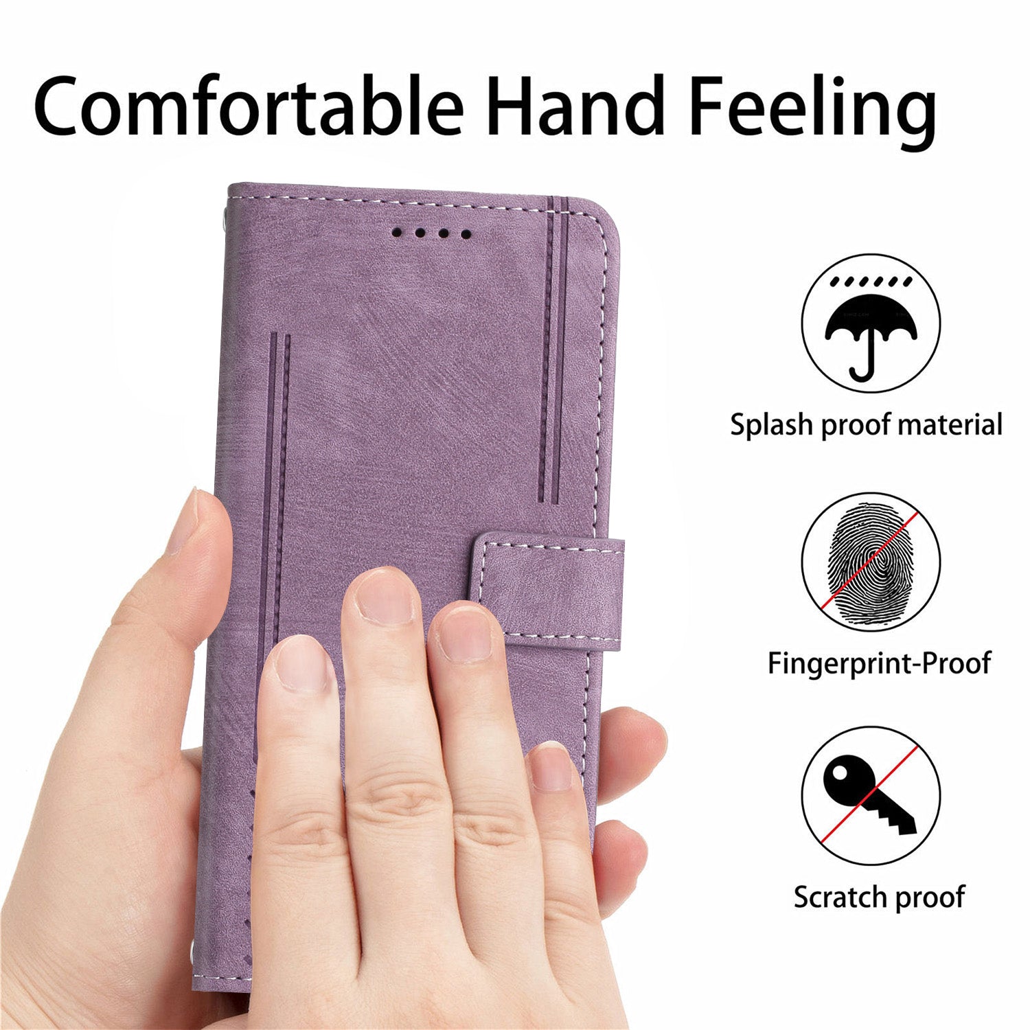 For Motorola Moto G57 Power 5G / Motorola Moto G57 5G / Motorola Moto G100 5G (2025) / Motorola Moto G67 Power 5G Stand Case Imprinted Lines Leather Phone Cover - Purple