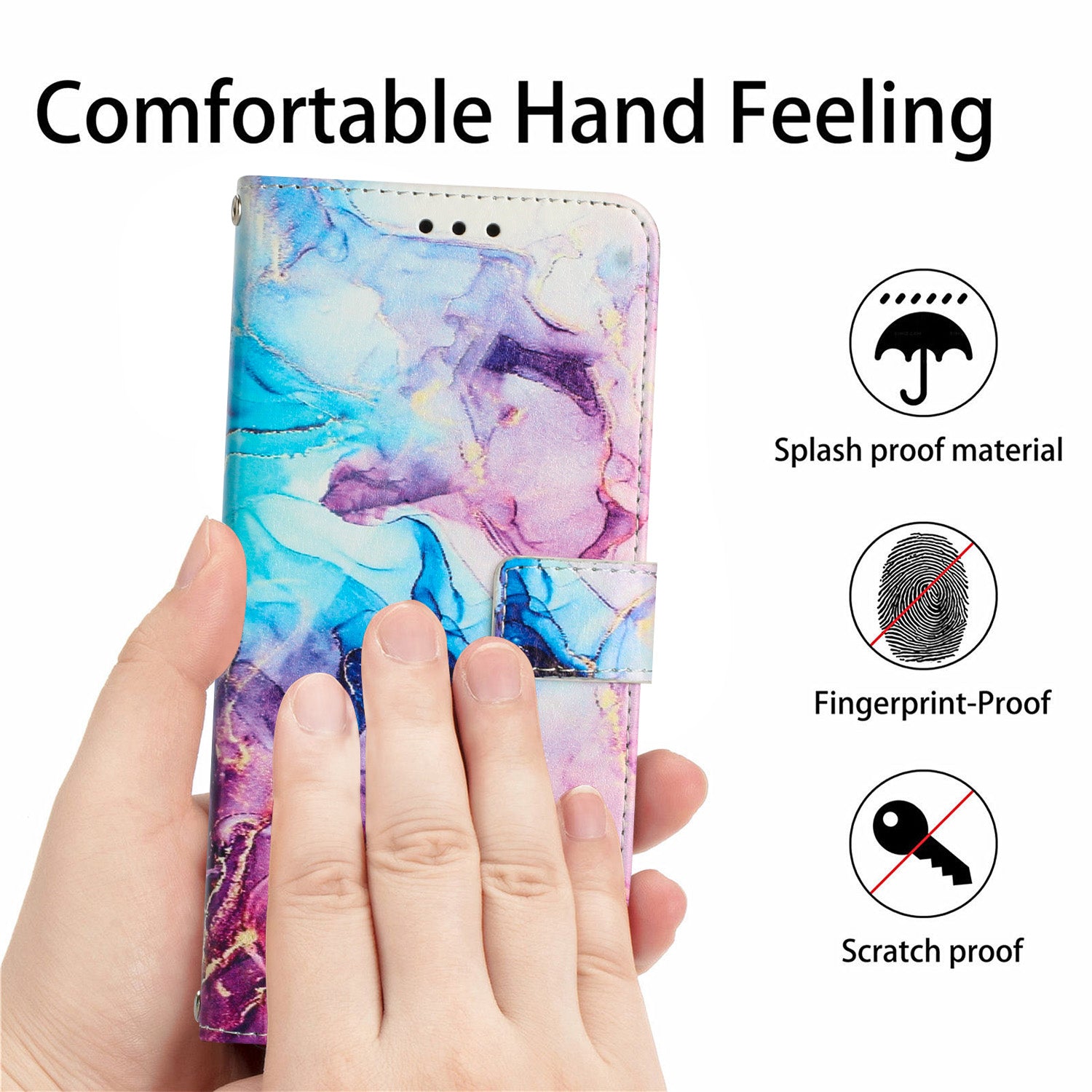 For Motorola Edge 70 5G Stand Case Marble Pattern PU Leather Wallet Phone Cover - Pink / Purple