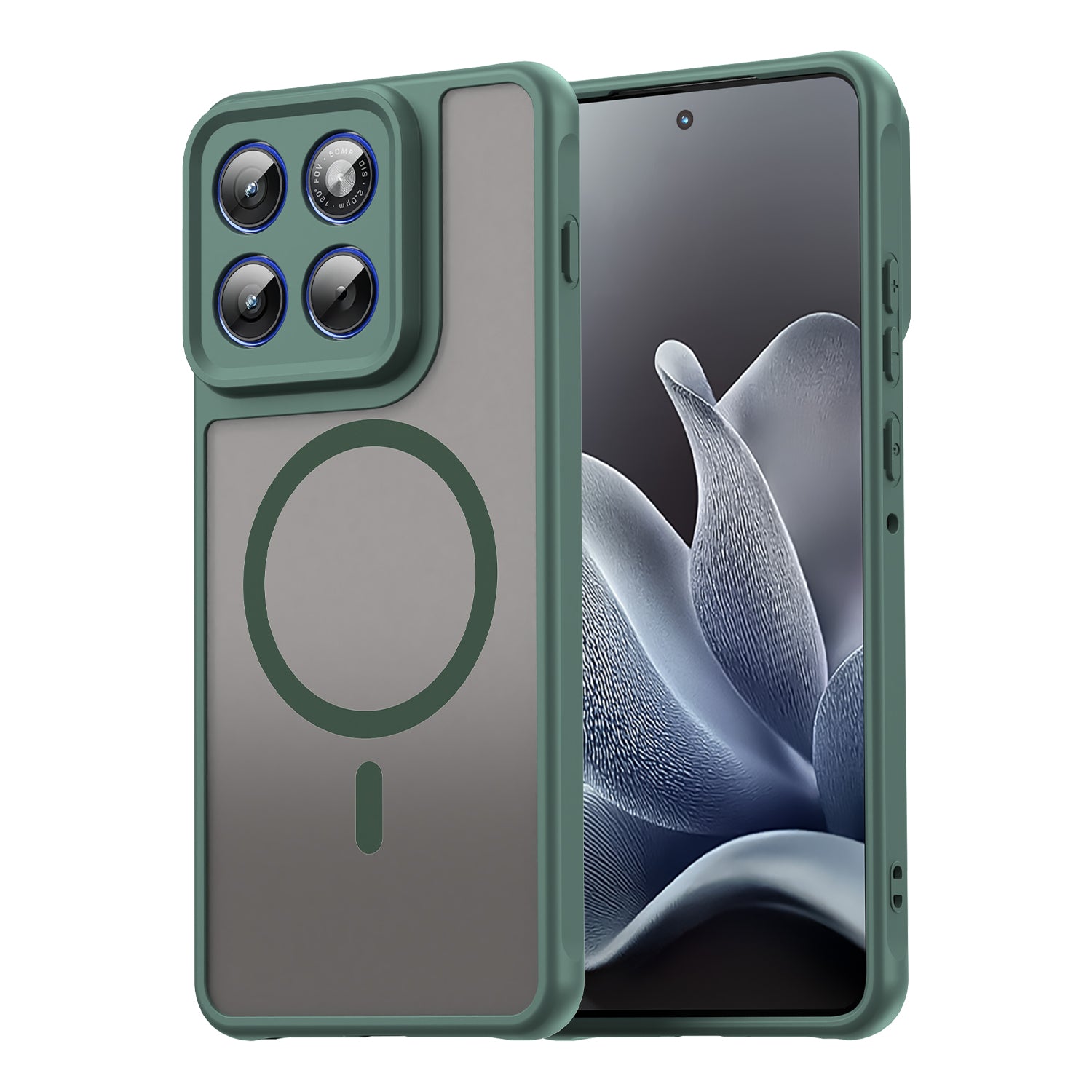 For Motorola Edge 70 5G Magnetic Case with Screen Film WANLONFENG FD Series Skin Touch TPU + PC Phone Back Cover - Green