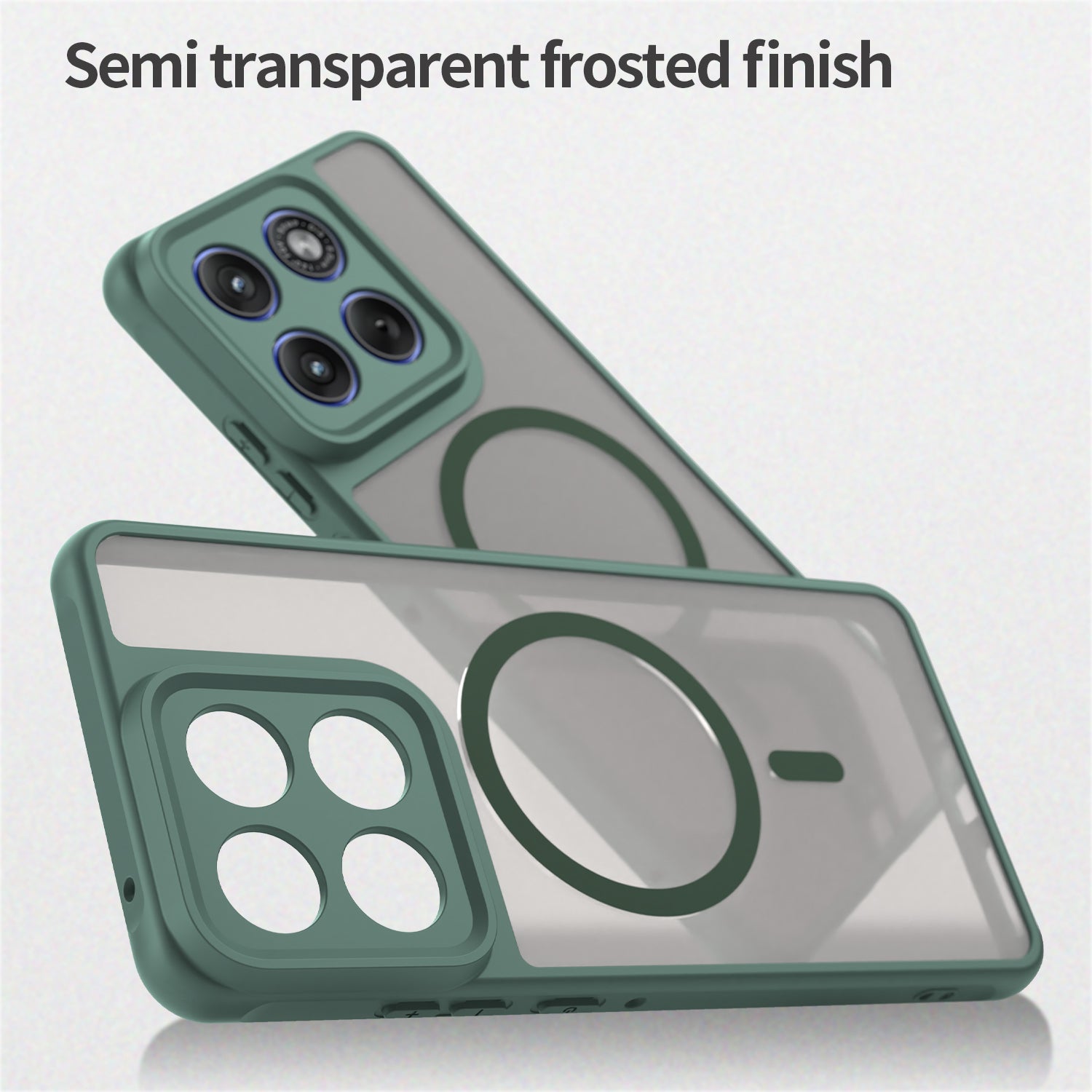 For Motorola Edge 70 5G Magnetic Case with Screen Film WANLONFENG FD Series Skin Touch TPU + PC Phone Back Cover - Green