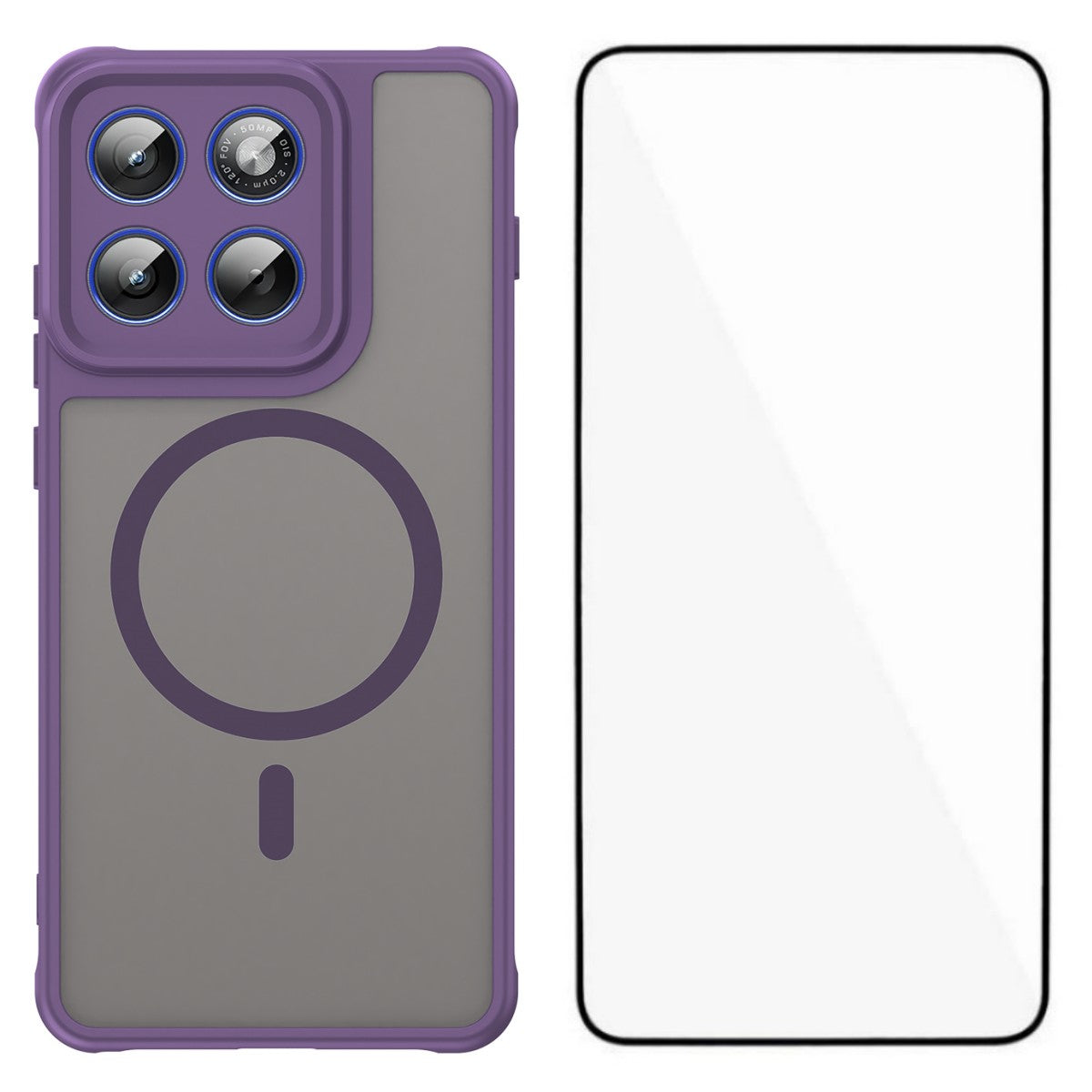 For Motorola Edge 70 5G Magnetic Case with Screen Film WANLONFENG FD Series Skin Touch TPU + PC Phone Back Cover - Purple