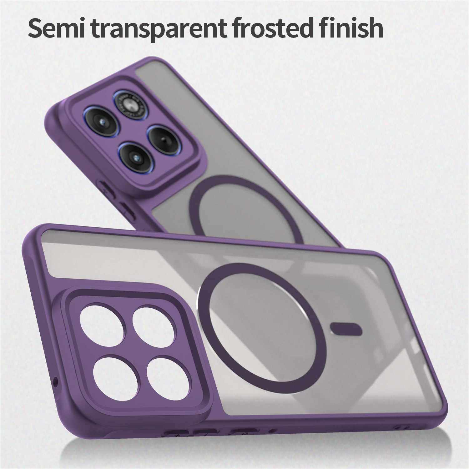 For Motorola Edge 70 5G Magnetic Case with Screen Film WANLONFENG FD Series Skin Touch TPU + PC Phone Back Cover - Purple
