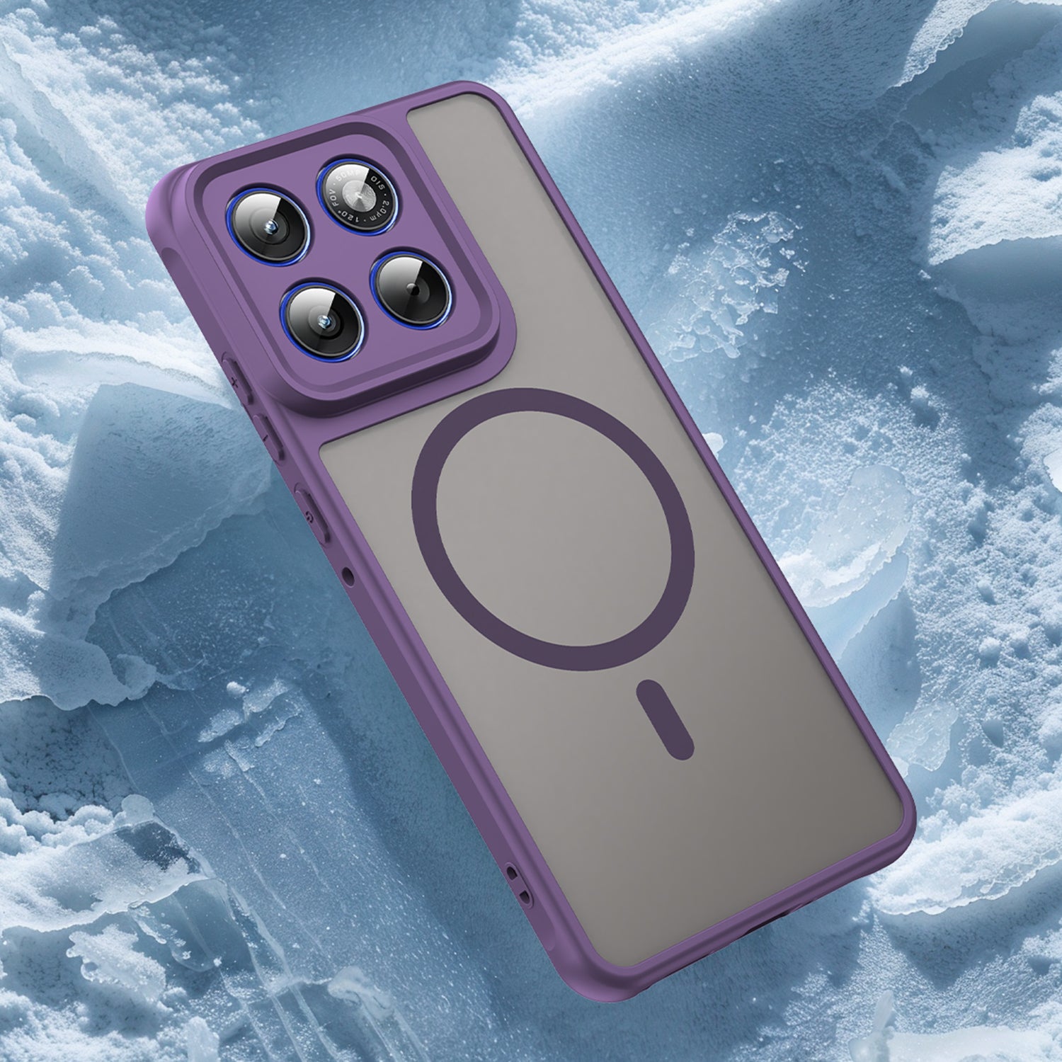 For Motorola Edge 70 5G Magnetic Case with Screen Film WANLONFENG FD Series Skin Touch TPU + PC Phone Back Cover - Purple