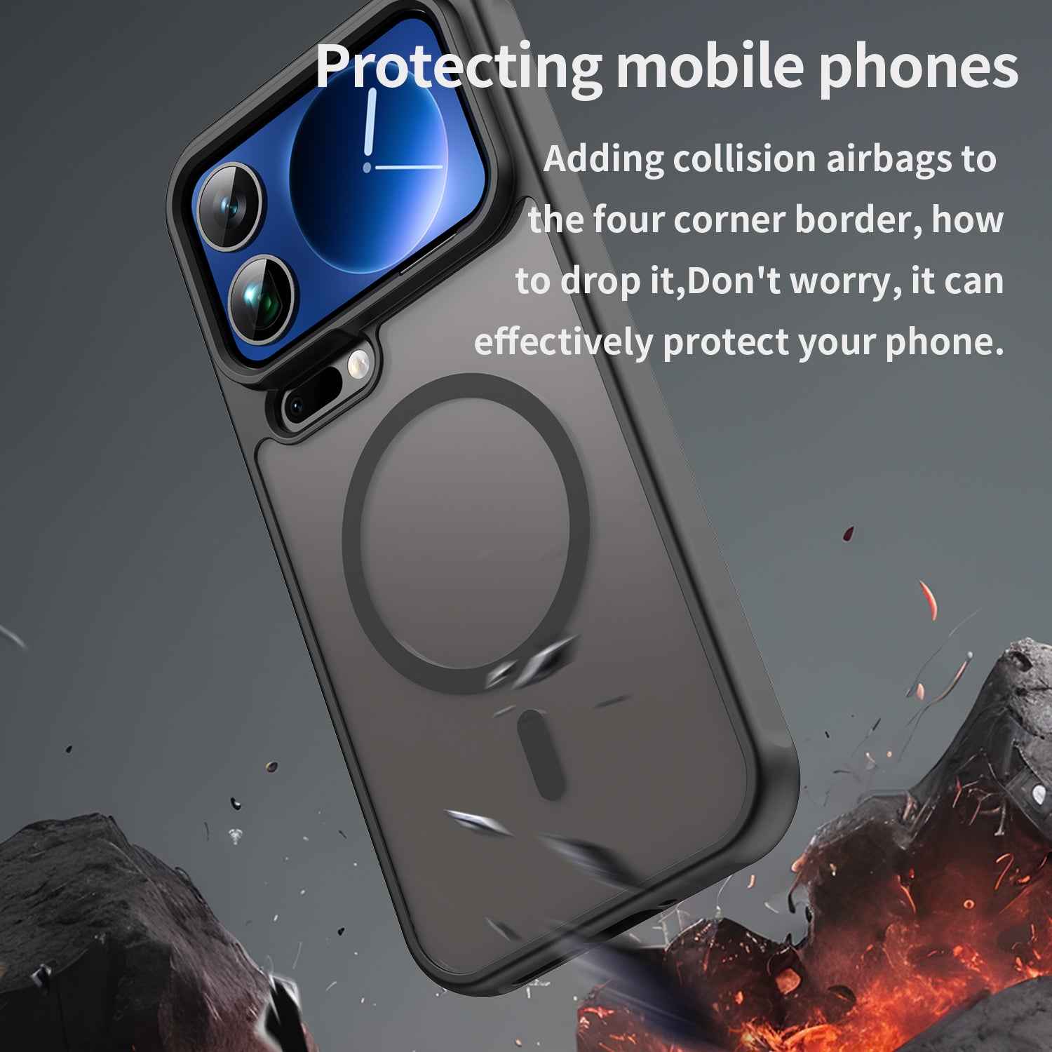 For Xiaomi 17 Pro Magnetic Case with Screen Film WANLONFENG FD Series Skin Touch TPU + PC Phone Back Cover - Black
