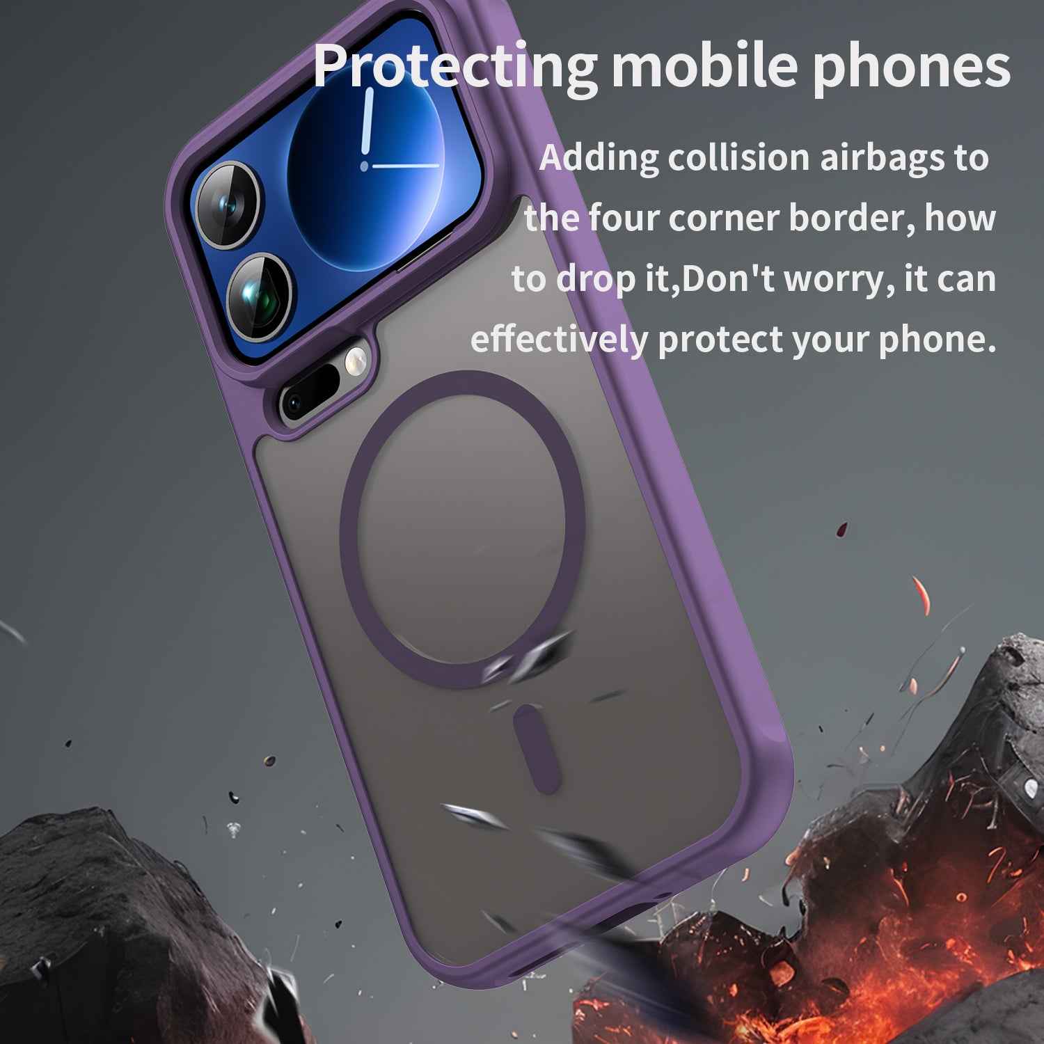 For Xiaomi 17 Pro Magnetic Case with Screen Film WANLONFENG FD Series Skin Touch TPU + PC Phone Back Cover - Purple