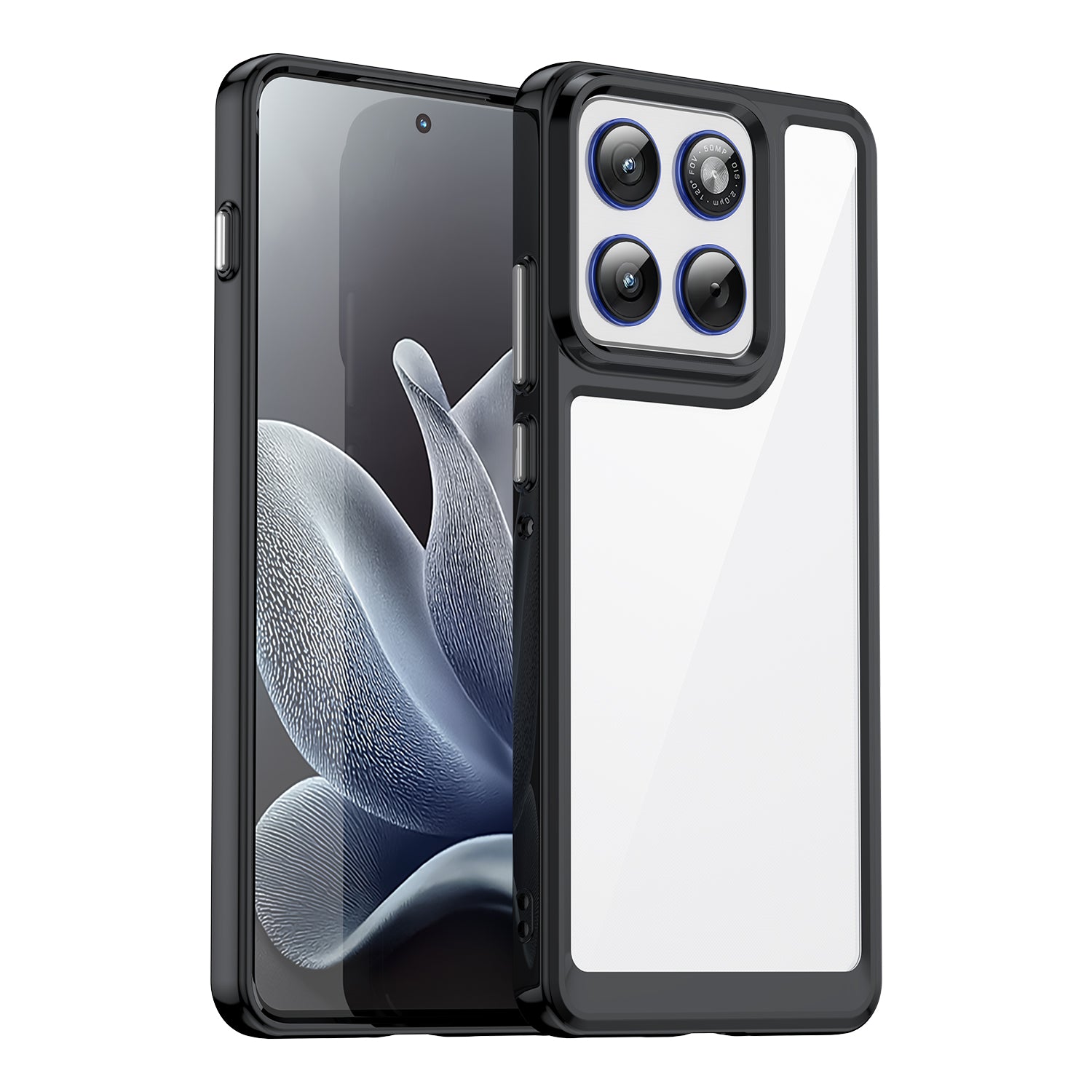 For Motorola Edge 70 5G Phone Case WANLONFENG XC Series TPU Acrylic Cover with Tempered Glass (Big Lens Hole) - Black