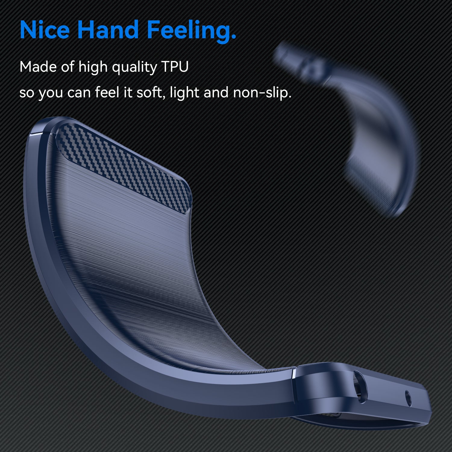 For Motorola Edge 70 5G Case with Screen Film WANLONFENG LS Series Big Lens Hole Brushed Texture TPU Phone Cover - Blue