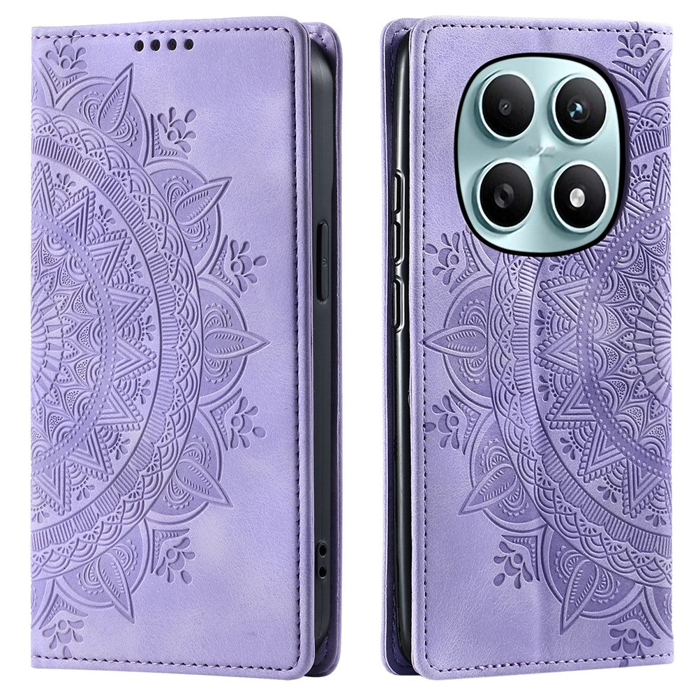For Xiaomi Redmi Note 15 4G (Global) Case Magnetic Closing Leather Phone Cover Pattern Imprinted - Purple