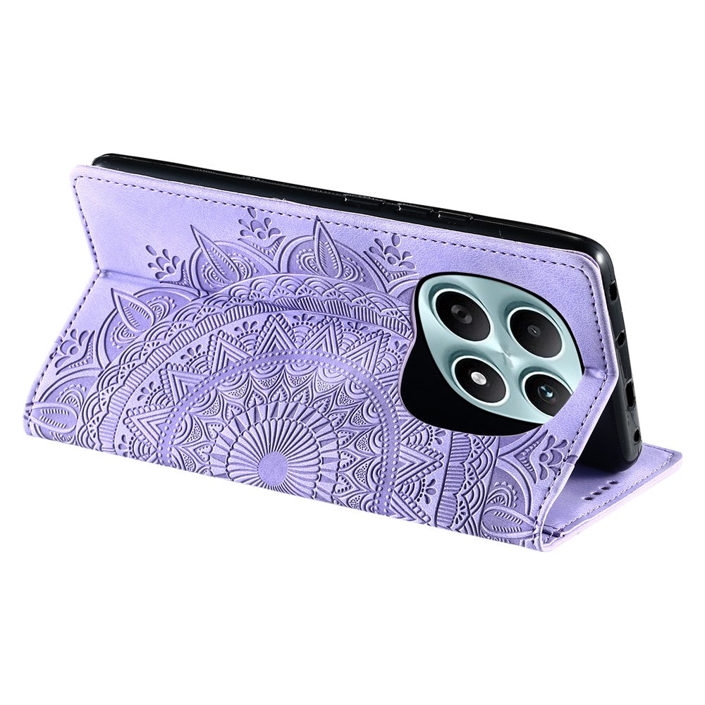 For Xiaomi Redmi Note 15 4G (Global) Case Magnetic Closing Leather Phone Cover Pattern Imprinted - Purple