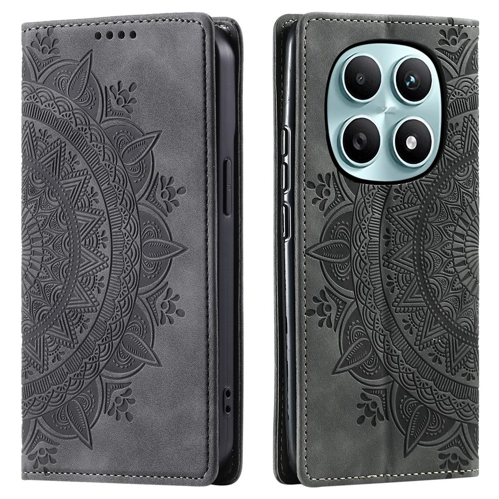 For Xiaomi Redmi Note 15 4G (Global) Case Magnetic Closing Leather Phone Cover Pattern Imprinted - Grey