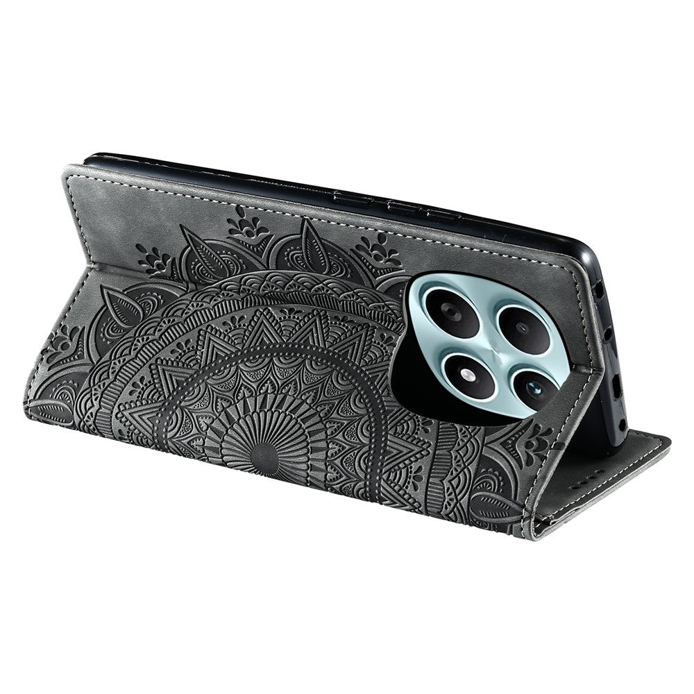 For Xiaomi Redmi Note 15 4G (Global) Case Magnetic Closing Leather Phone Cover Pattern Imprinted - Grey