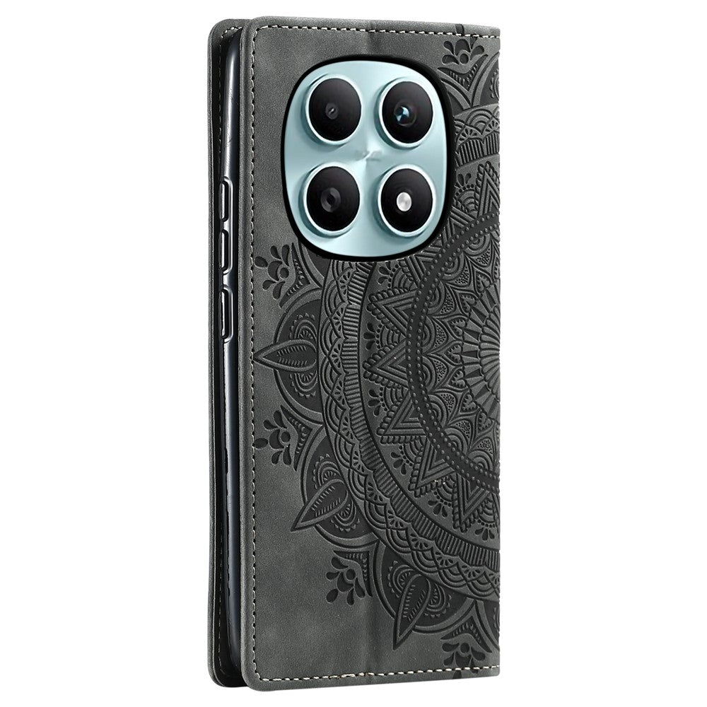 For Xiaomi Redmi Note 15 4G (Global) Case Magnetic Closing Leather Phone Cover Pattern Imprinted - Grey