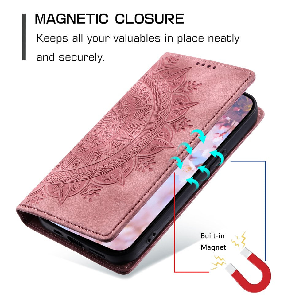 For Xiaomi Redmi Note 15 4G (Global) Case Magnetic Closing Leather Phone Cover Pattern Imprinted - Rose Gold