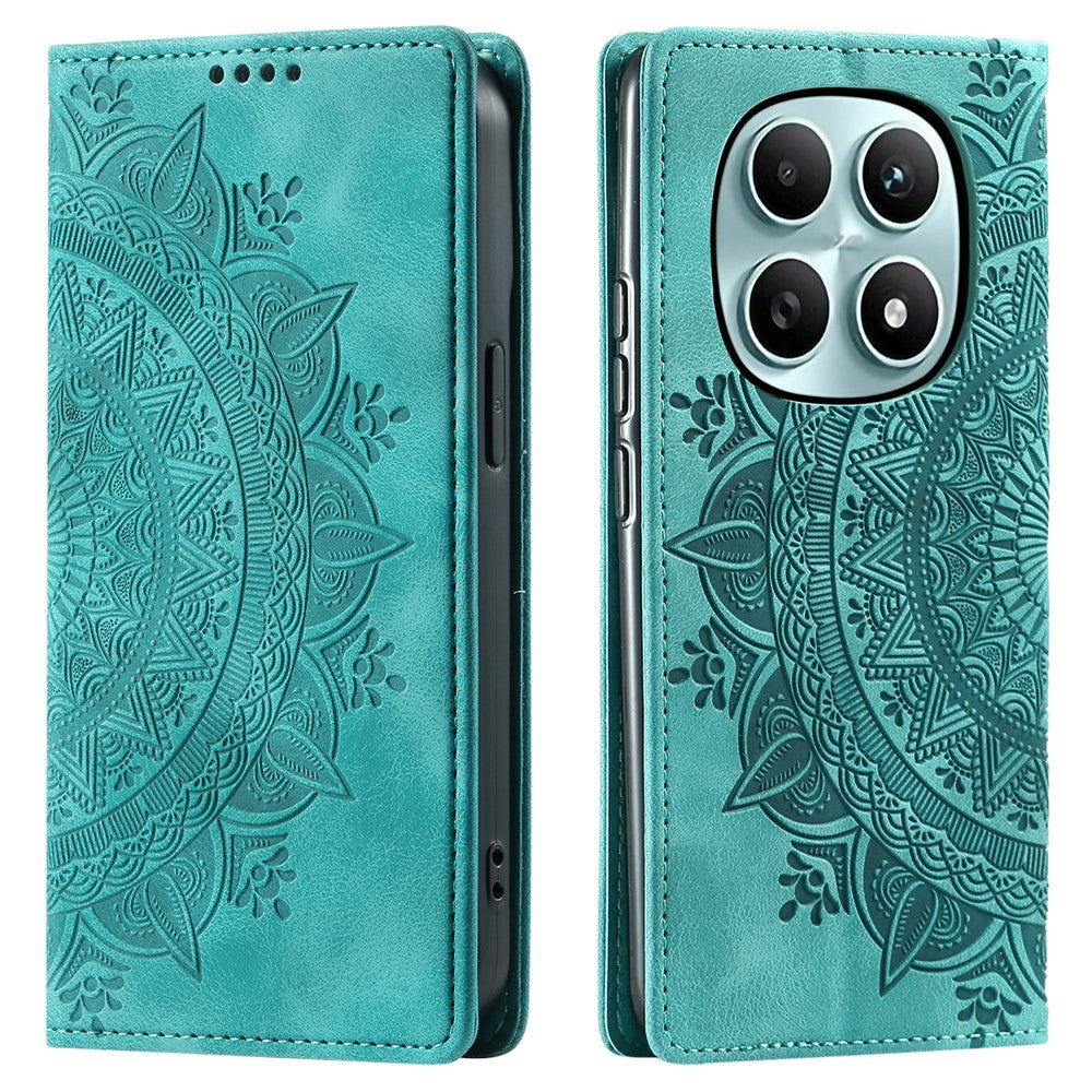 For Xiaomi Redmi Note 15 4G (Global) Case Magnetic Closing Leather Phone Cover Pattern Imprinted - Mint Green
